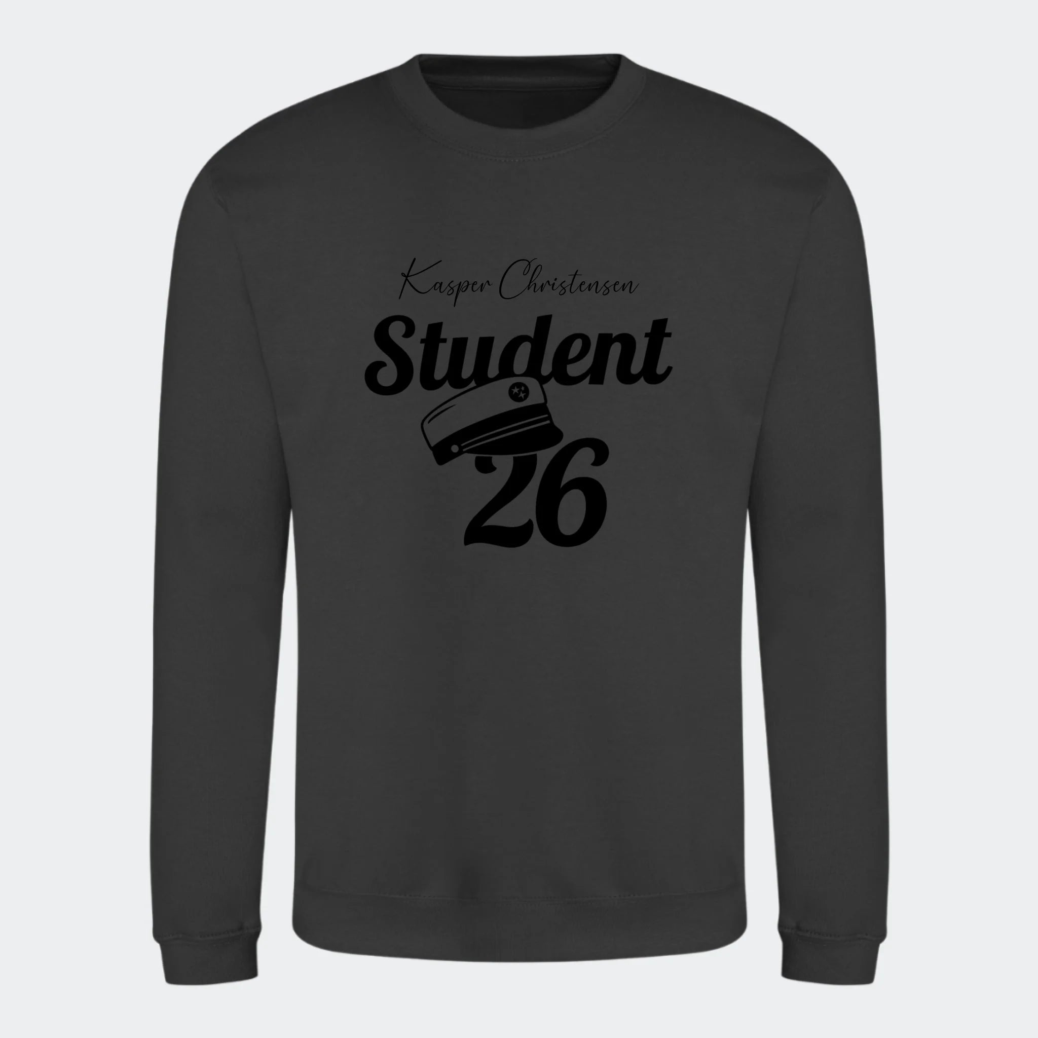 Student 26- Sweatshirt, stormgrå, set forfra