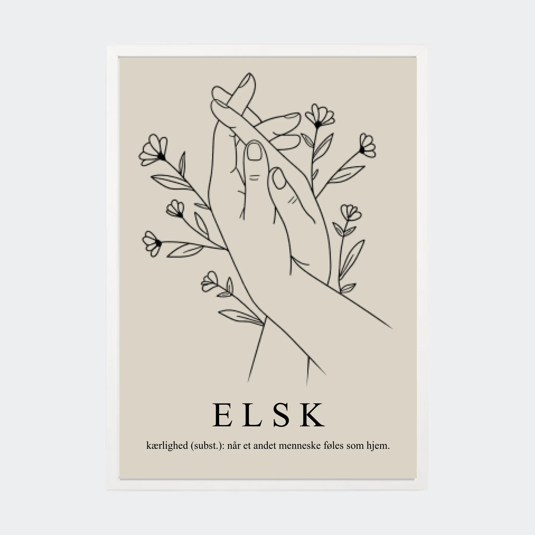 Plakat – Hånd i hånd, A3 med hvid ramme