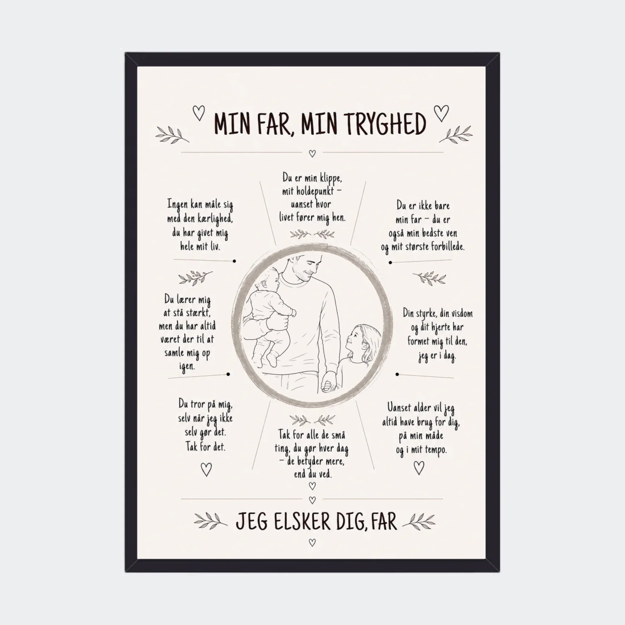 fars dag, A3-plakat med sort ramme