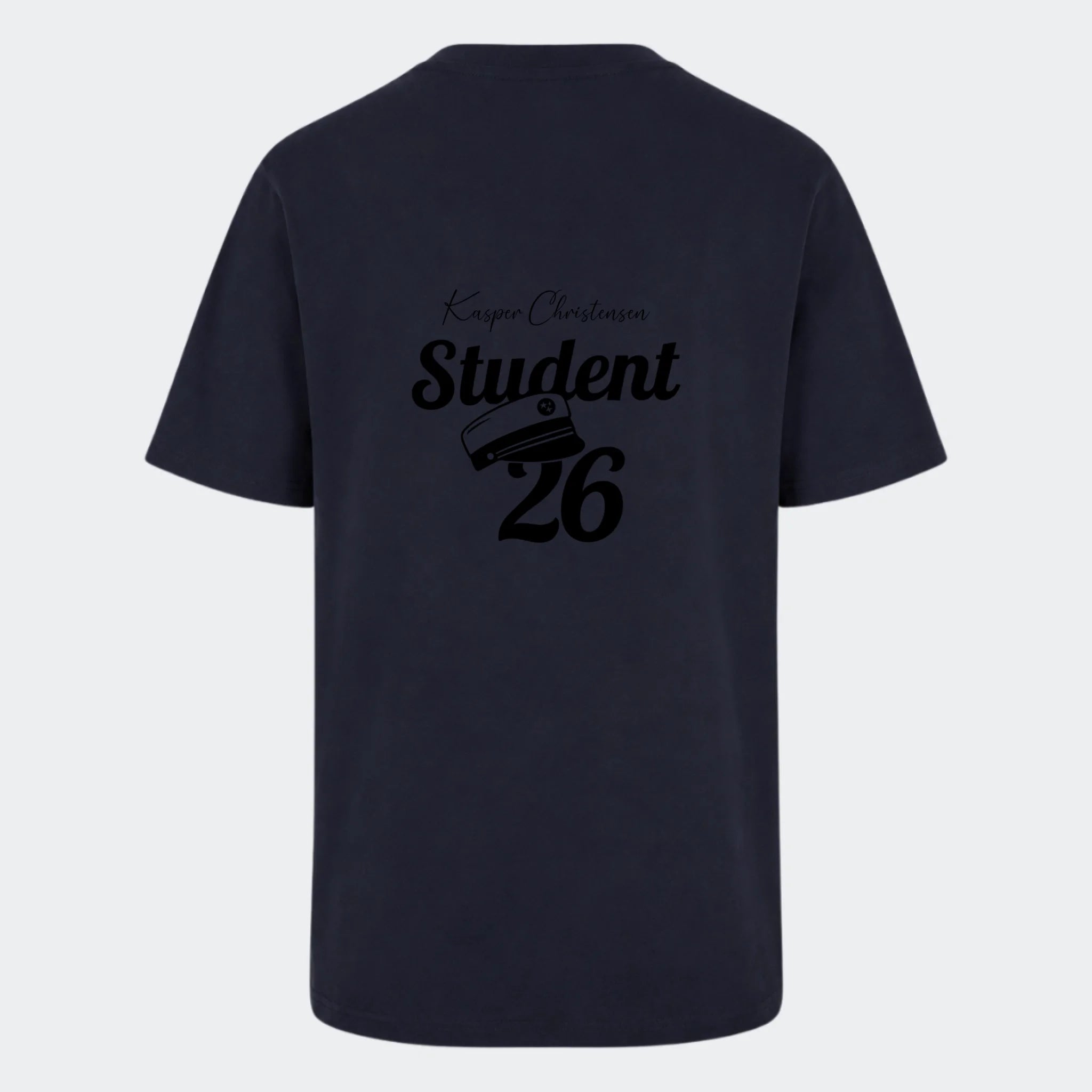 T-shirt til voksne – Student 27, marineblå, set bagfra