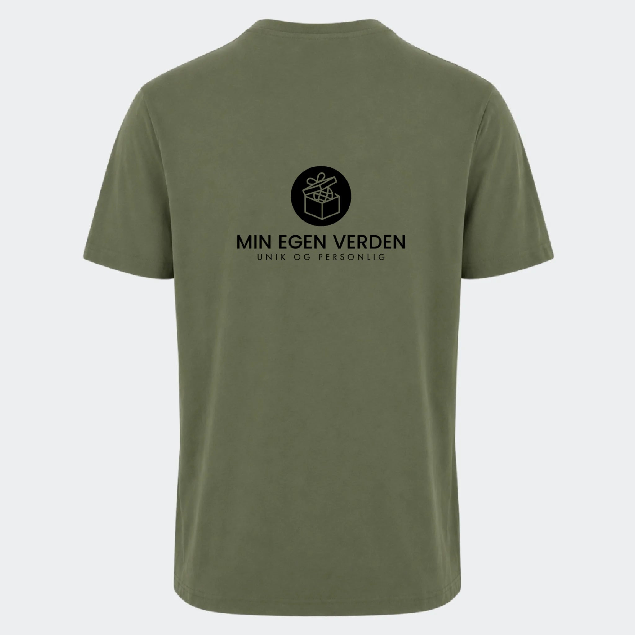 T-shirt med firma logo, oliven, set bagfra