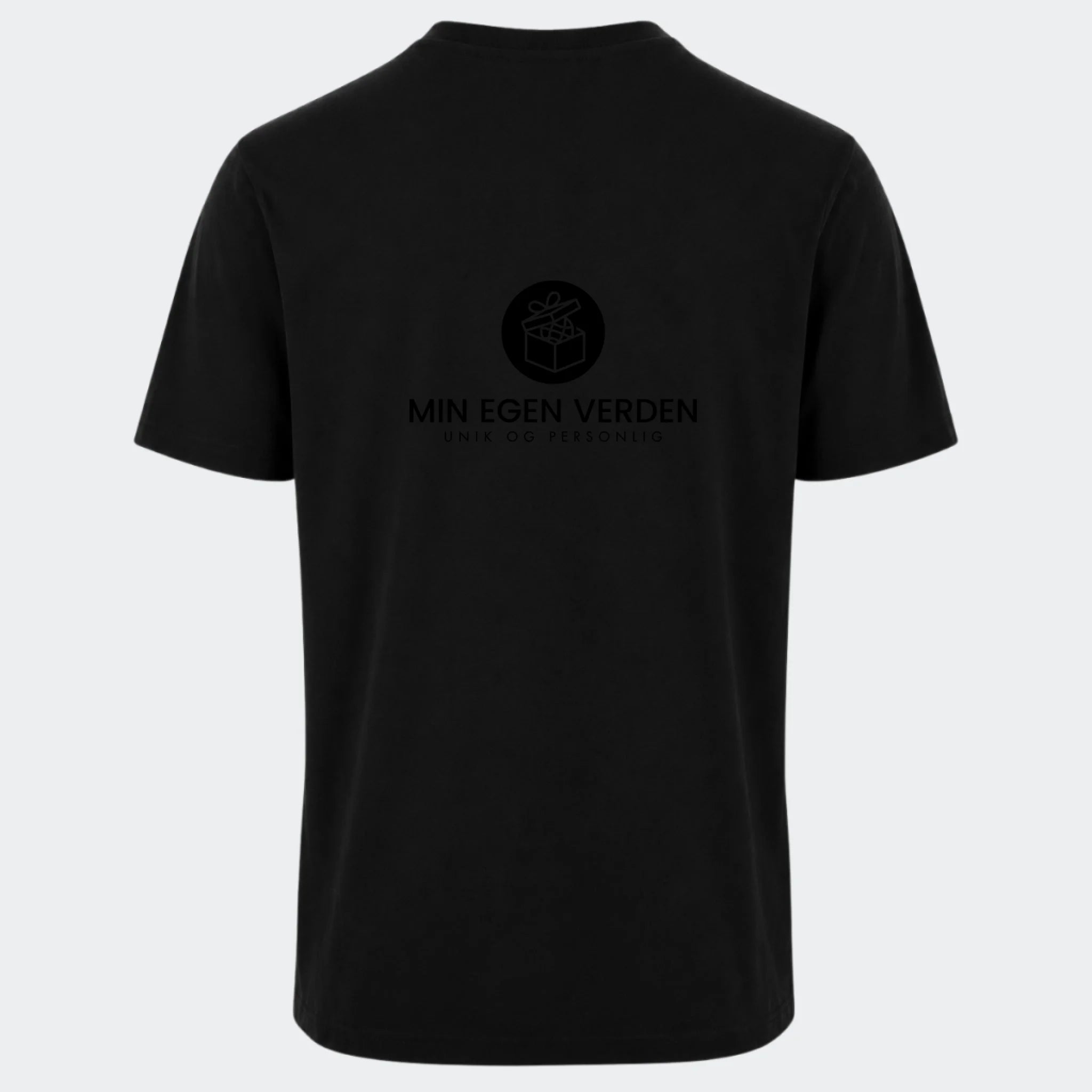 T-shirt med firma logo, sort, set bagfra