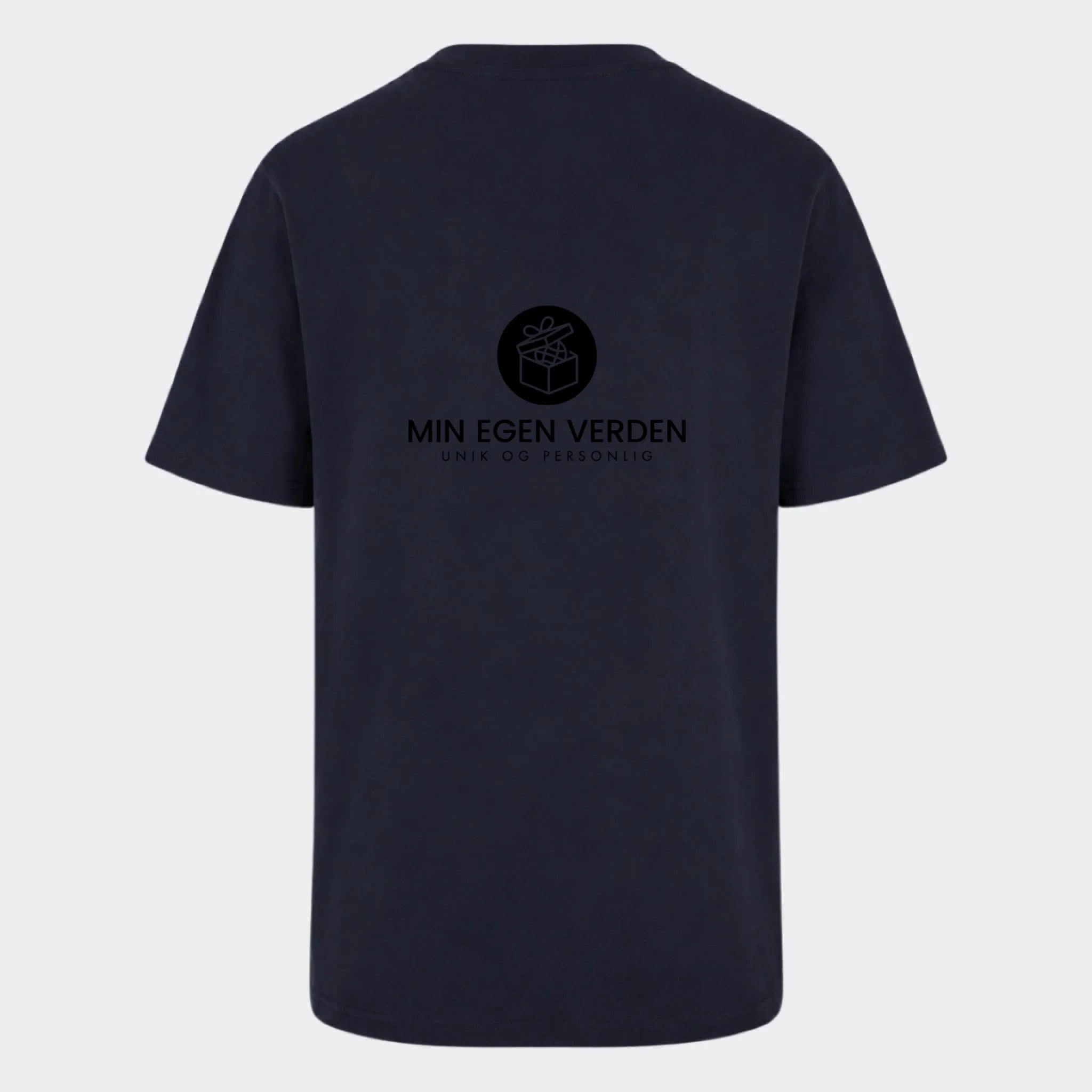 T-shirt med firma logo, marineblå, set bagfra