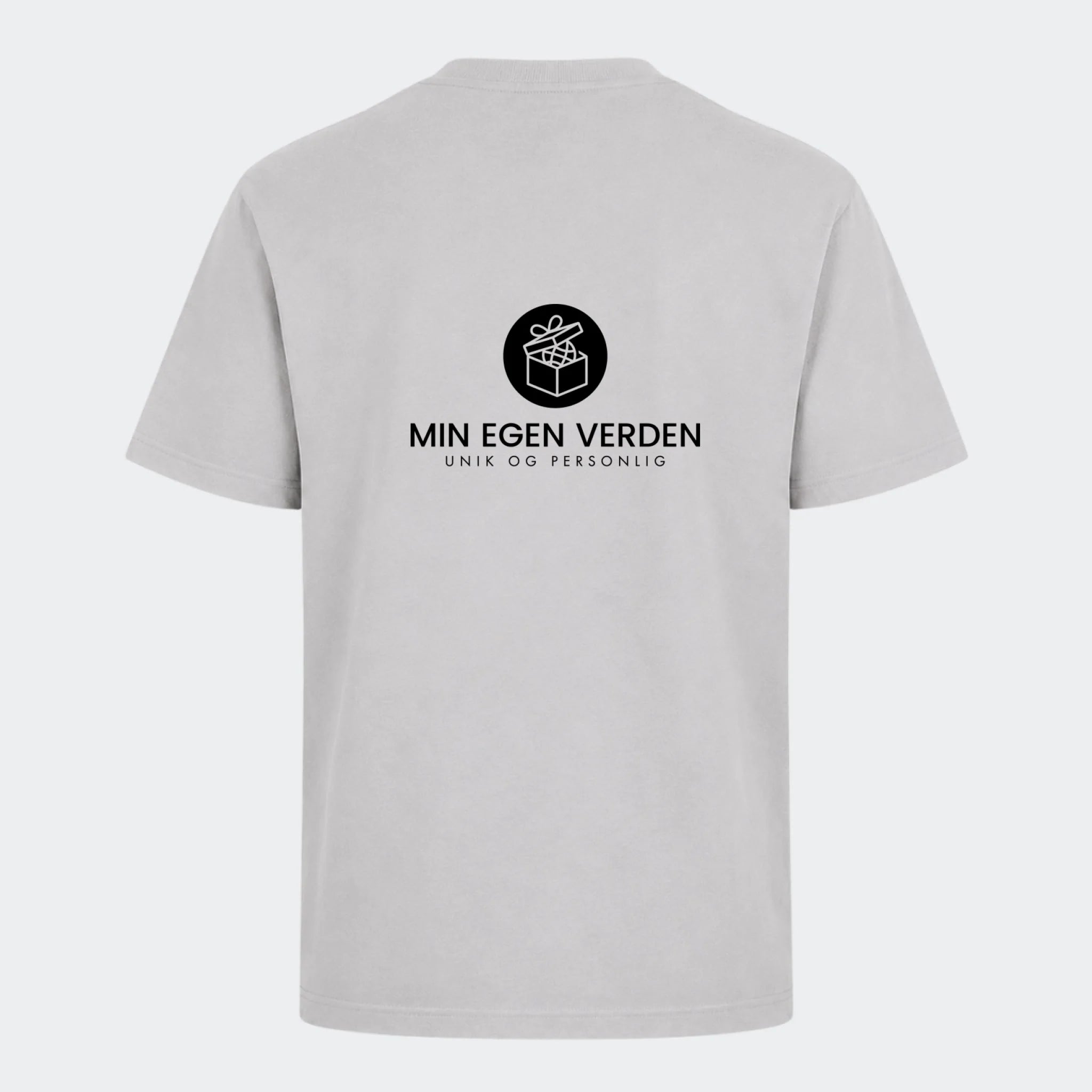 T-shirt med firma logo, lysegrå, set bagfra