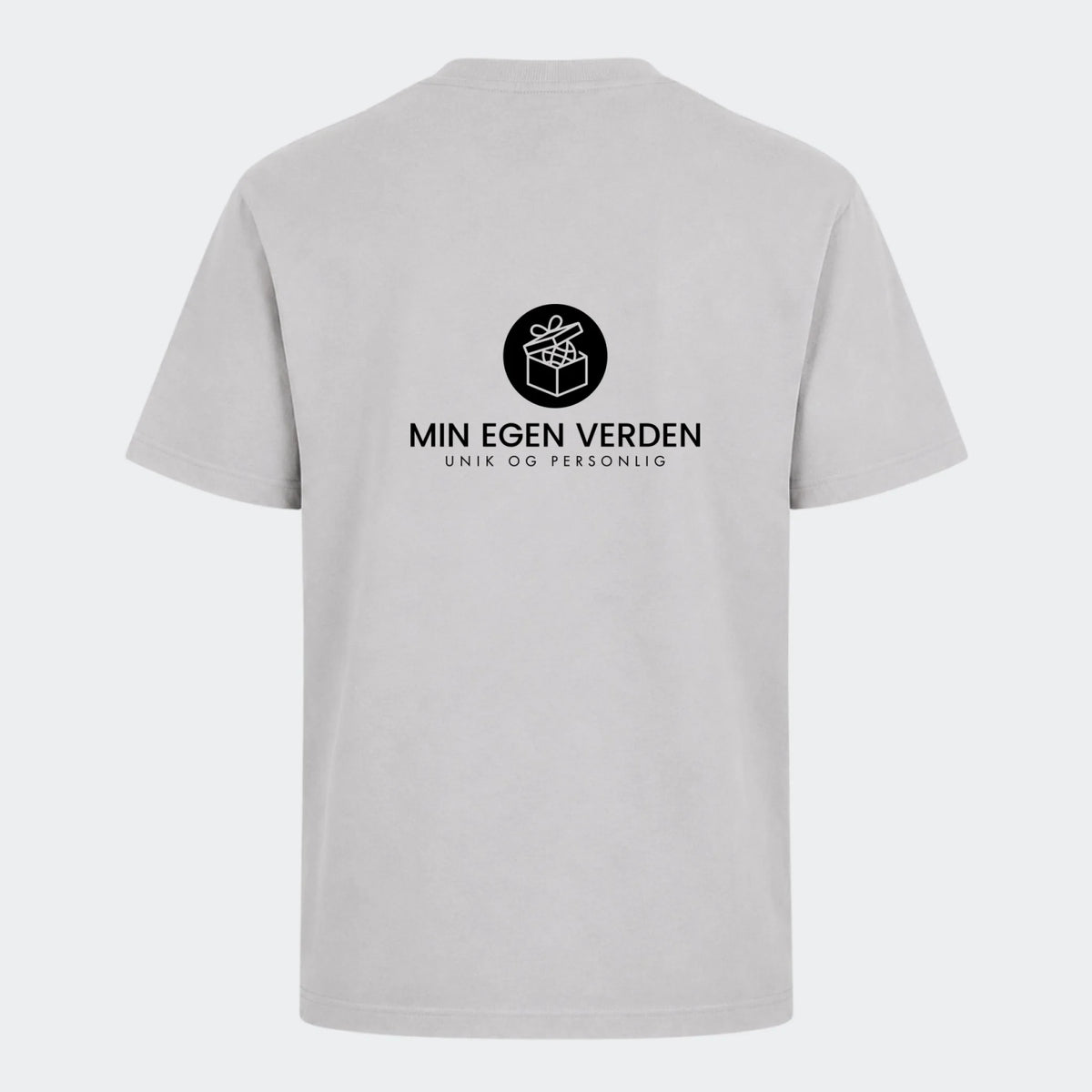 T-shirt med firma logo, lysegrå, set bagfra
