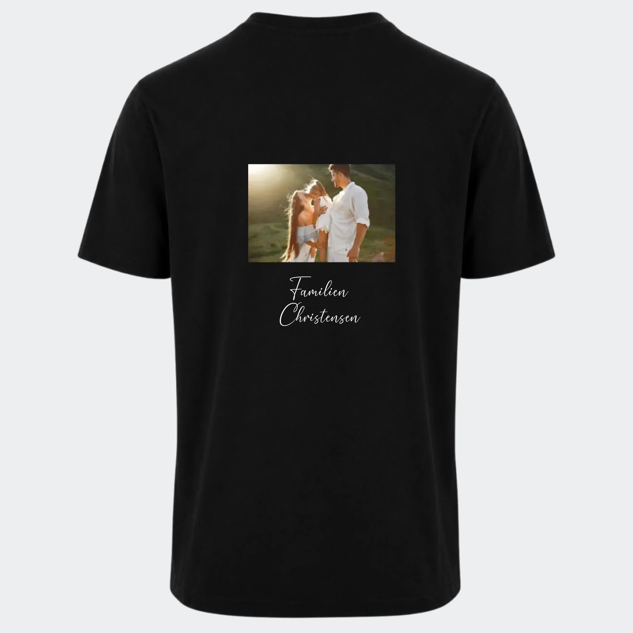 T-shirt – Upload eget billede, sort, set bagfra