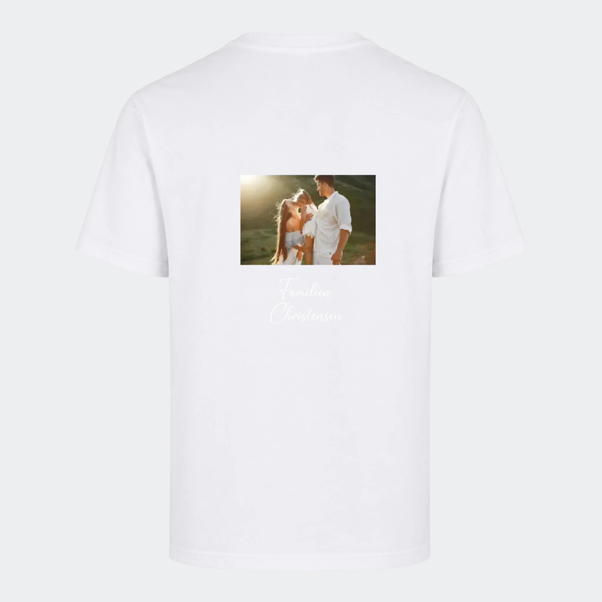 T-shirt – Upload eget billede, hvid, set bagfra