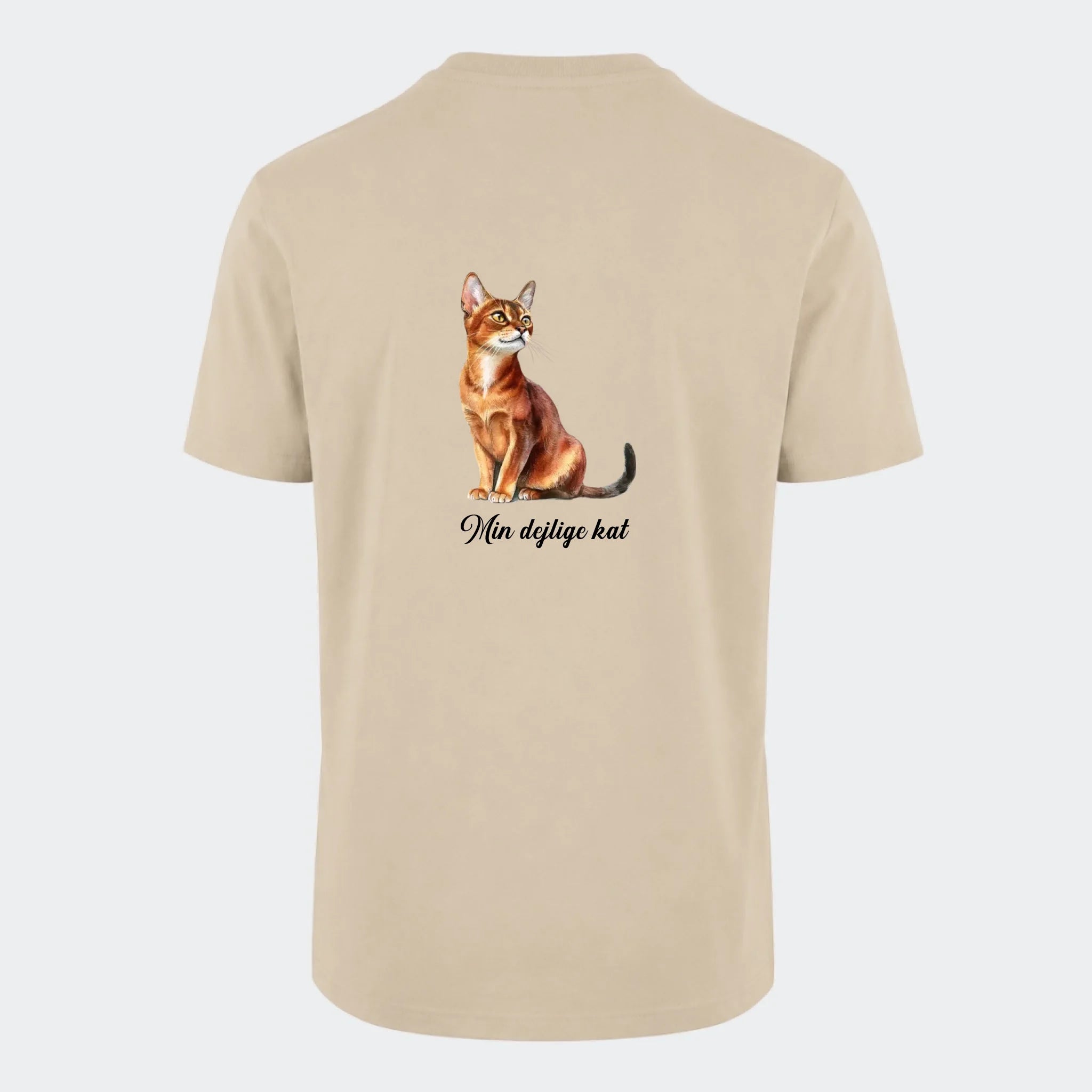 T-shirt til voksne – Katte racer, sand, set bagfra