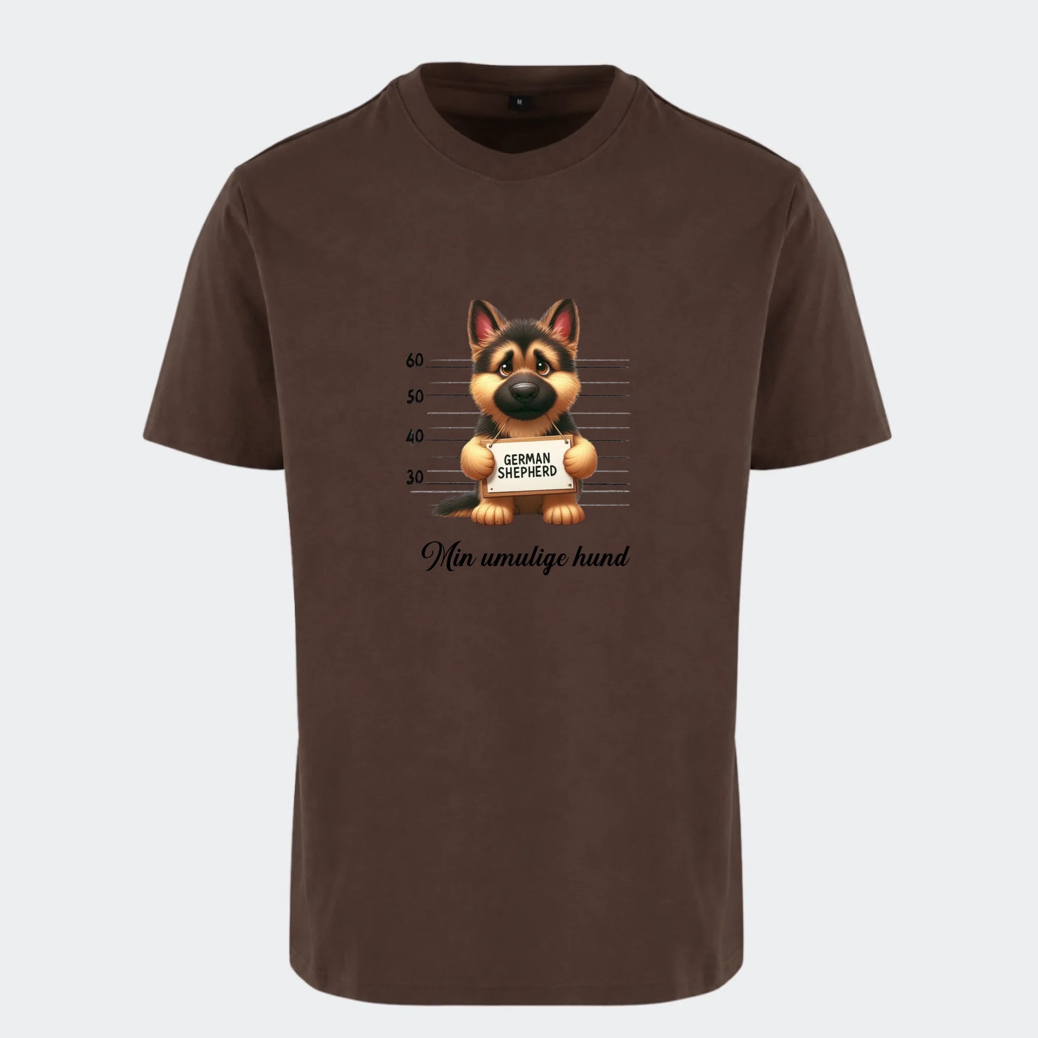 T-shirt-hundehvalpe, chokoladebrun, set forfra