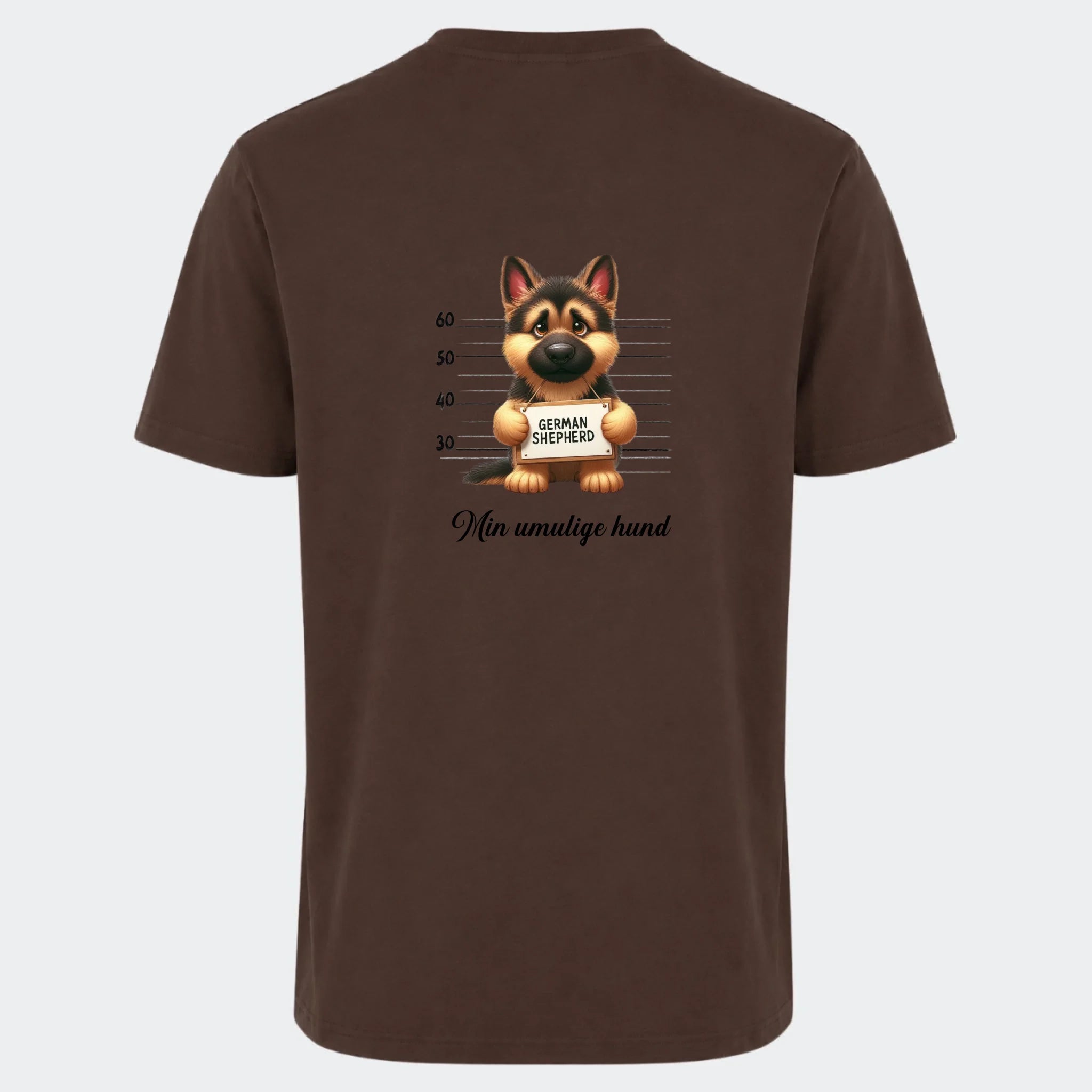T-shirt-hundehvalpe, chokoladebrun, set bagfra