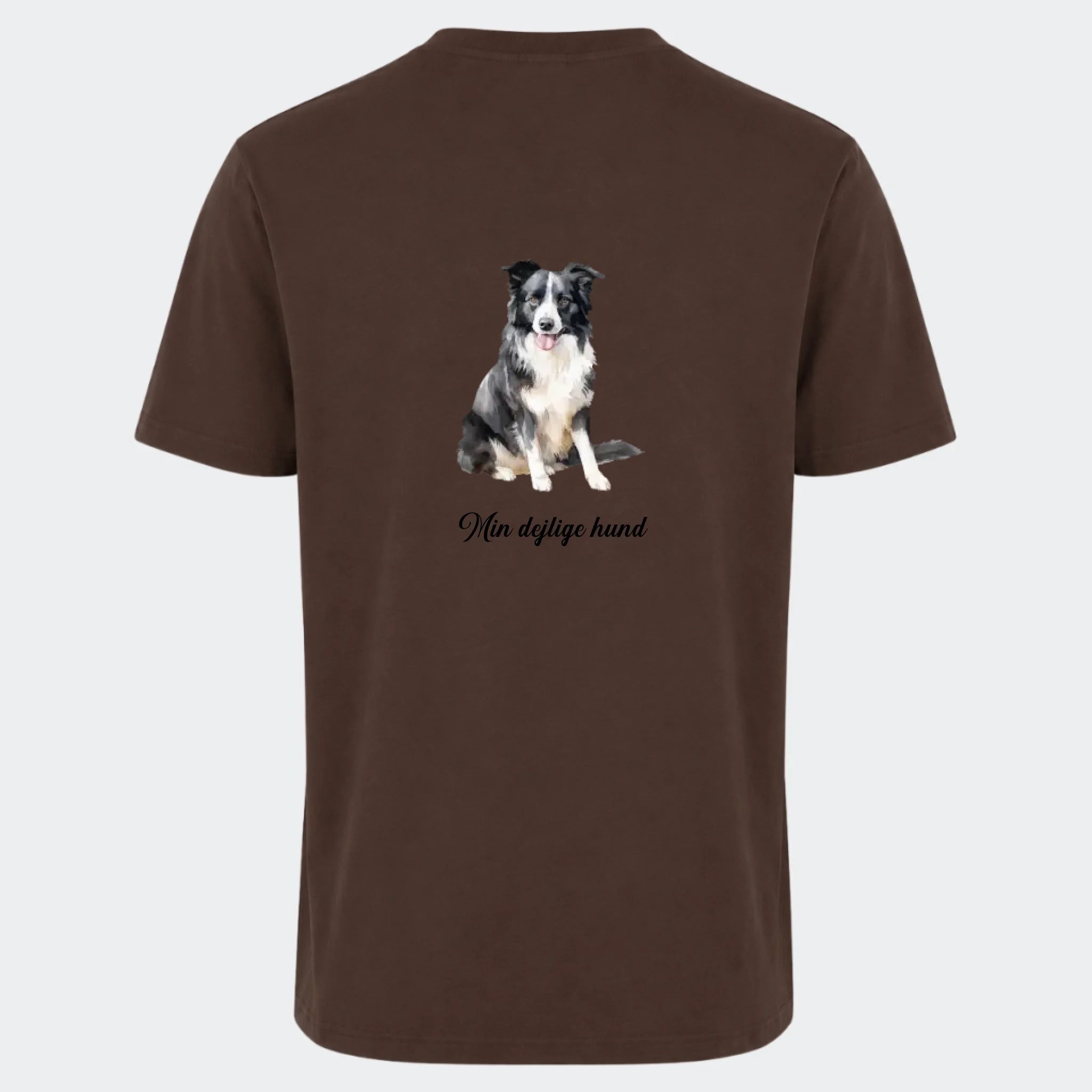 T-shirt til voksne – find din Hunderace, chokoladebrun, set bagfra
