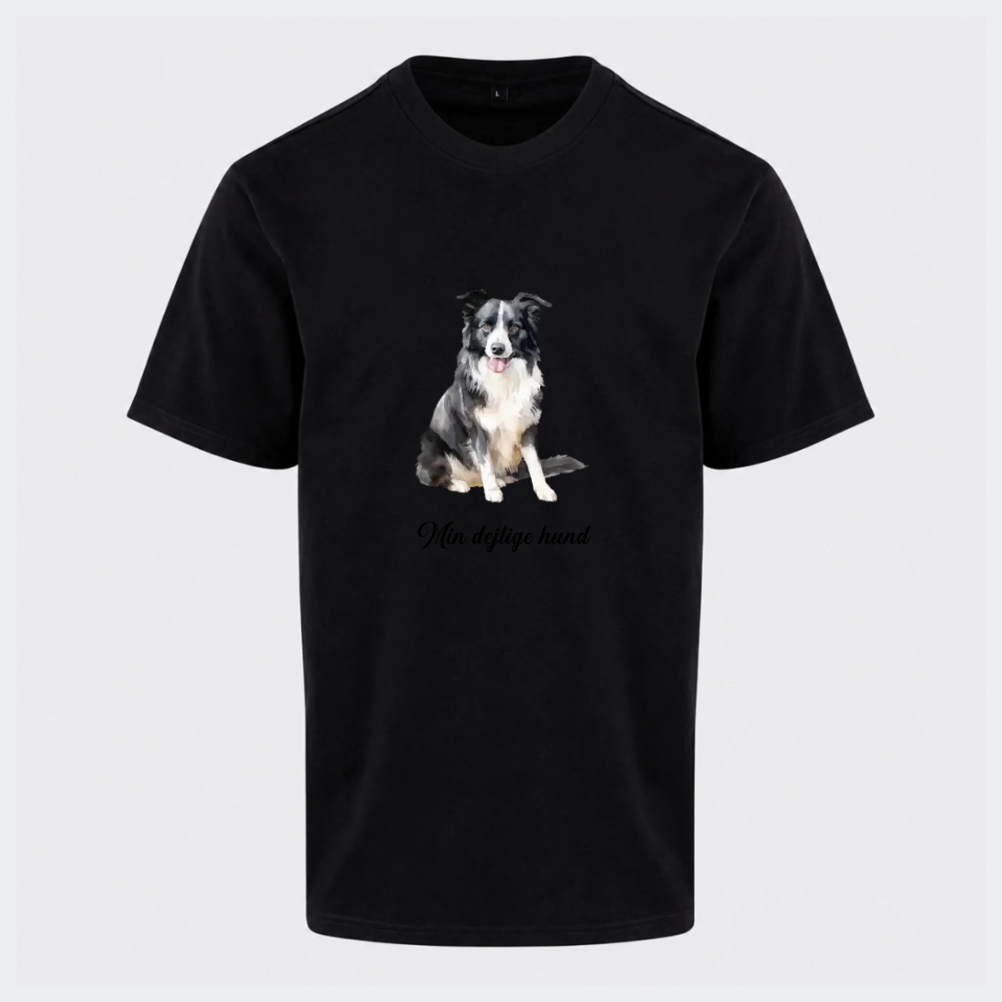 T-shirt til voksne – find din Hunderace, sort, set forfra
