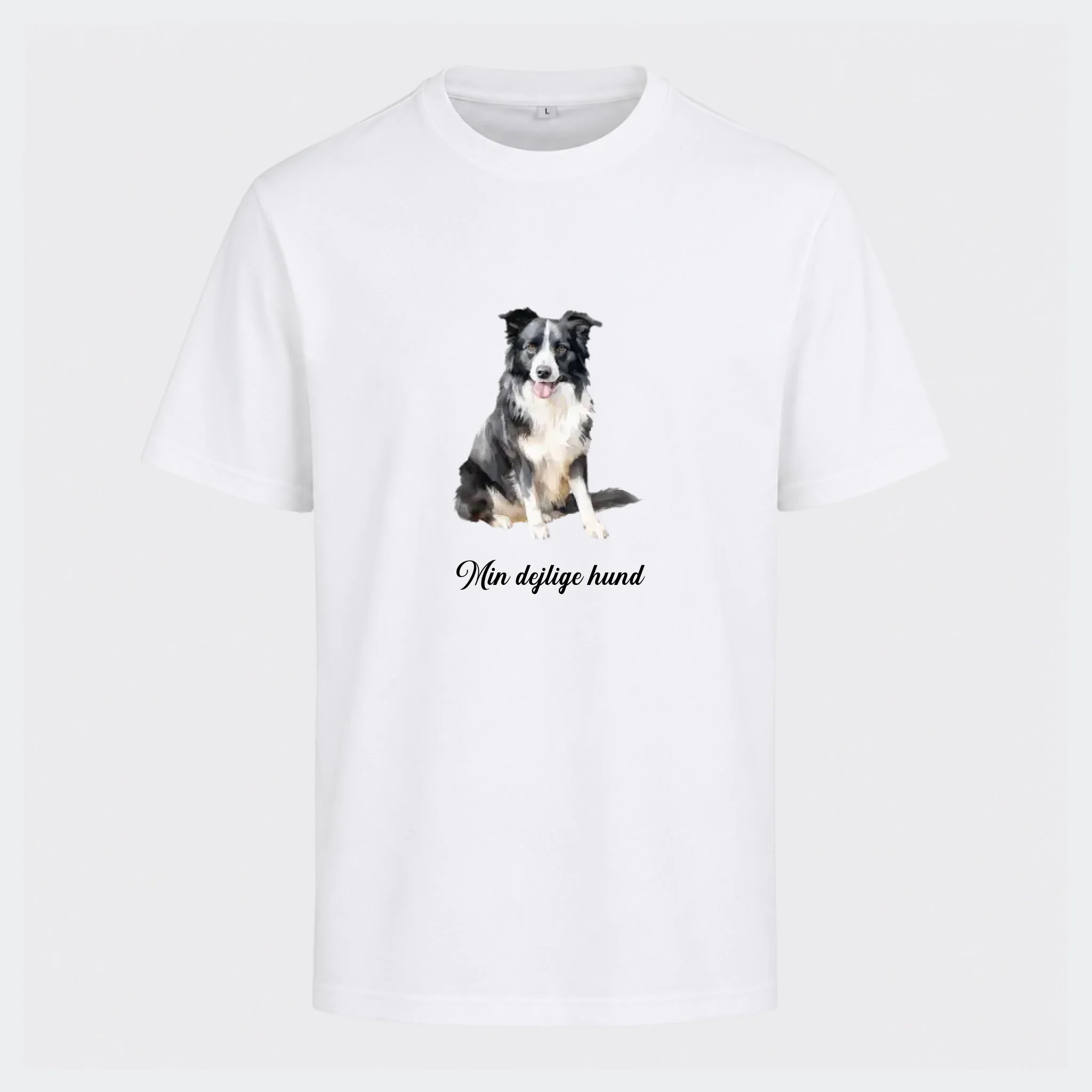 T-shirt til voksne – find din Hunderace, hvid, set forfra