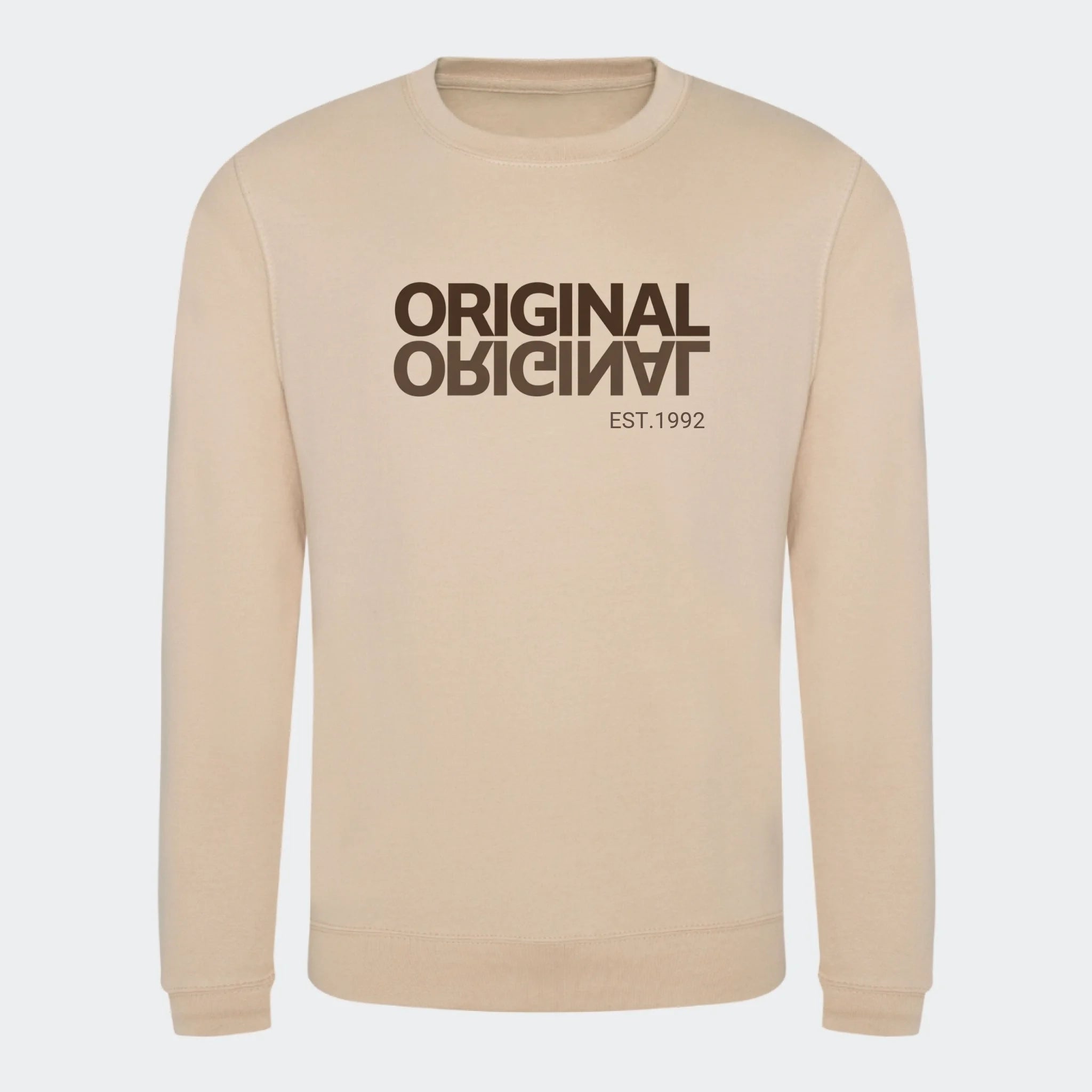 Sweatshirt til voksen – Original EST, nude, set forfra
