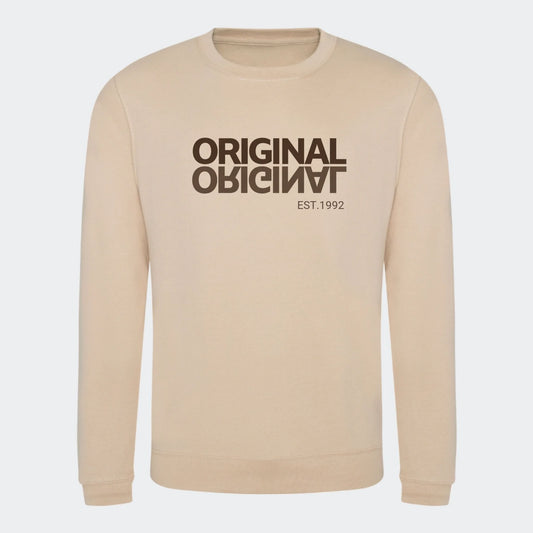 Sweatshirt til voksen – Original EST, nude, set forfra