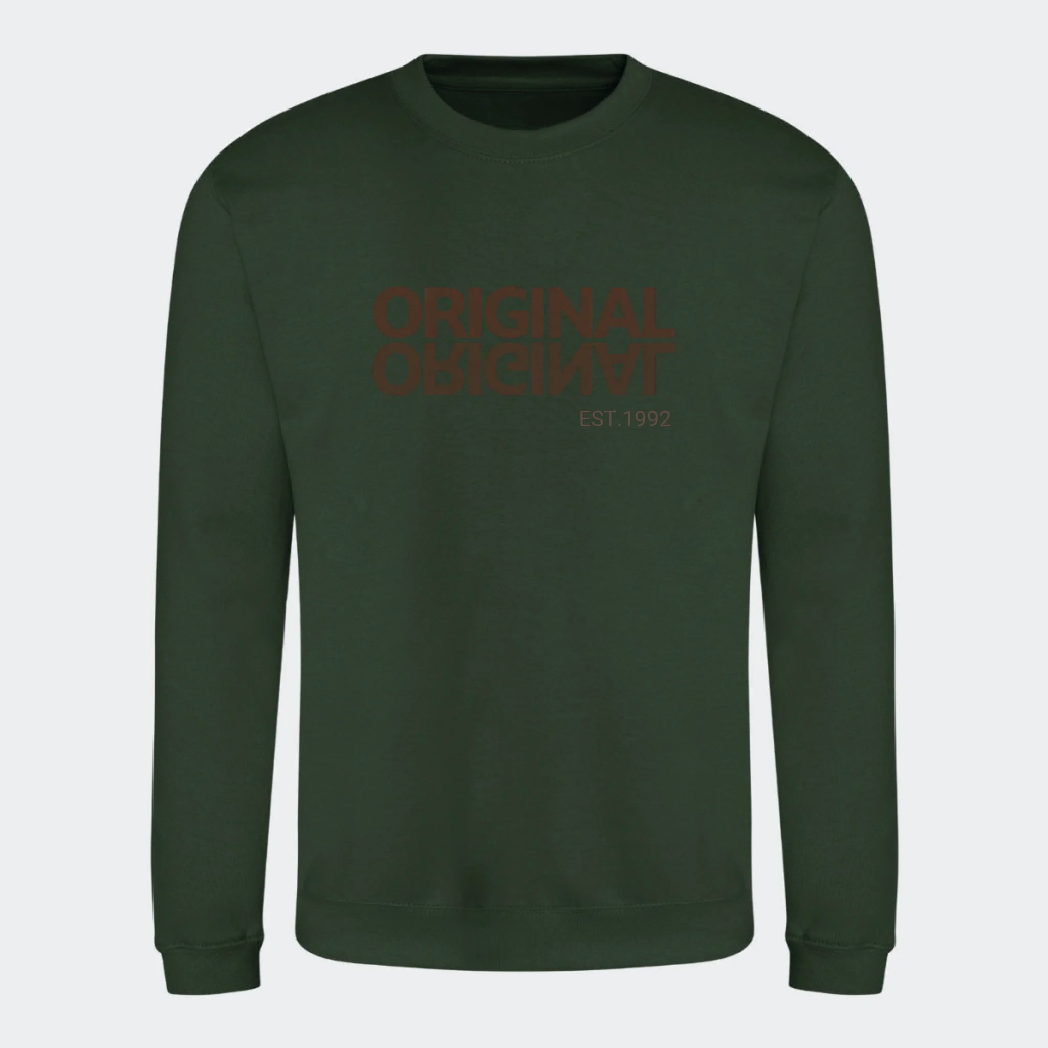 Sweatshirt til voksen – Original EST, skovgrøn, set forfra
