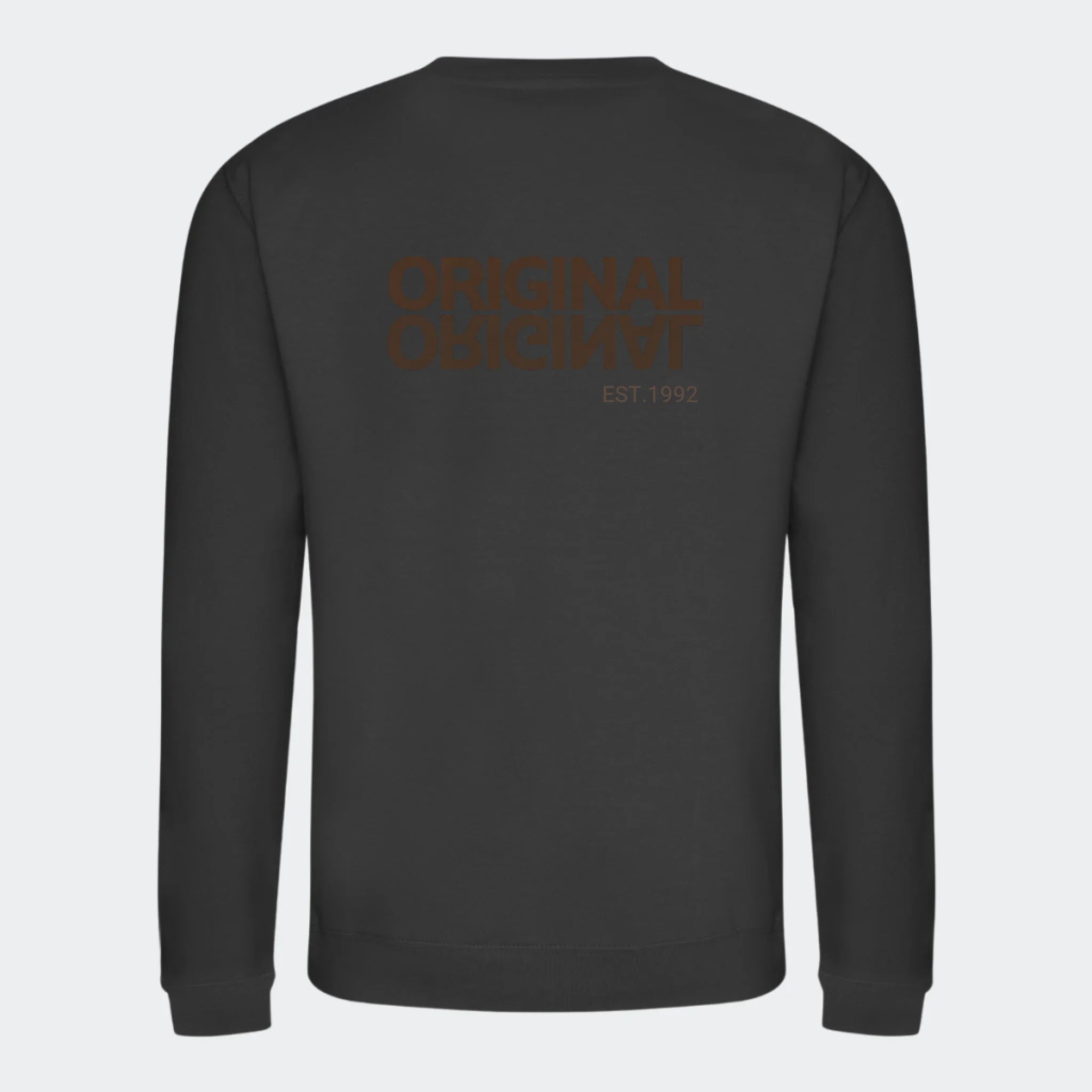 Sweatshirt til voksen – Original EST, stormgrå, set bagfra