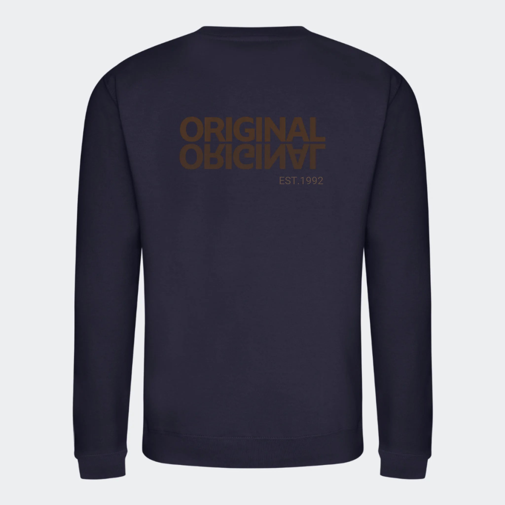 Sweatshirt til voksen – Original EST, mørkeblå, set bagfra