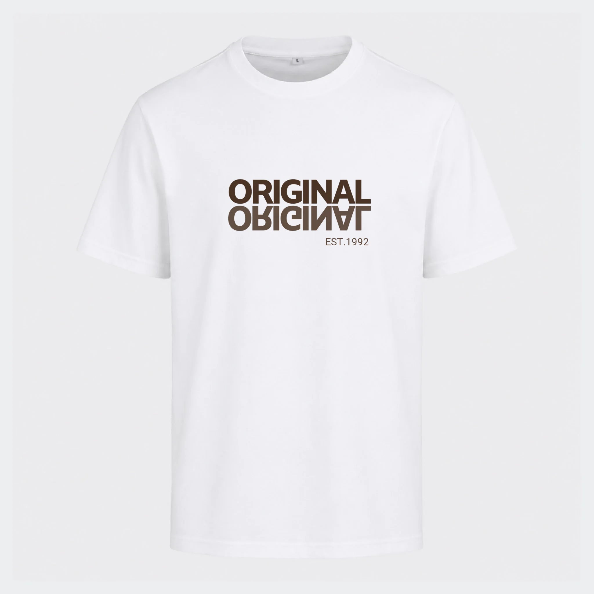 T-shirt til voksen – Original EST, hvid, set forfra