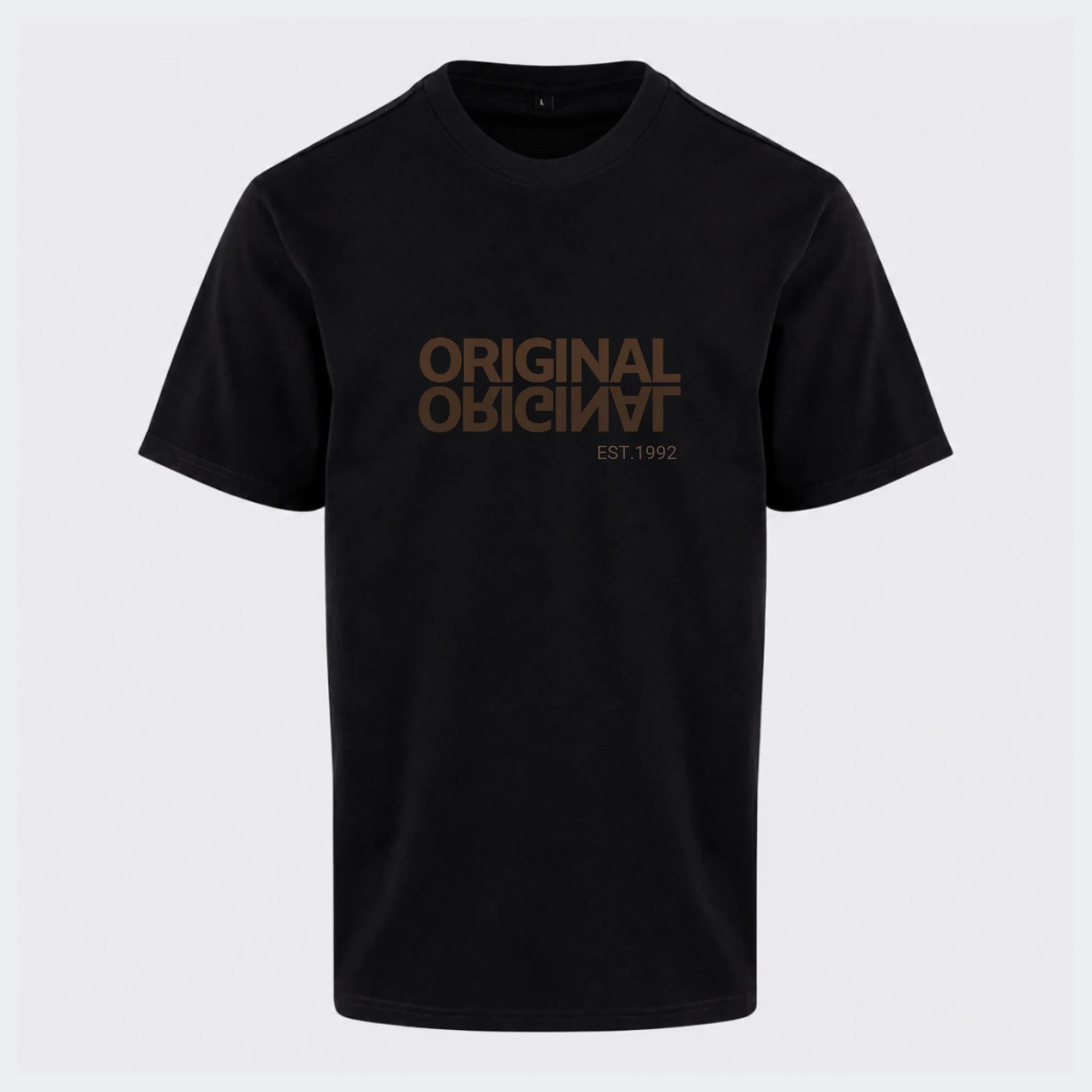 T-shirt til voksen – Original EST, sort, set forfra