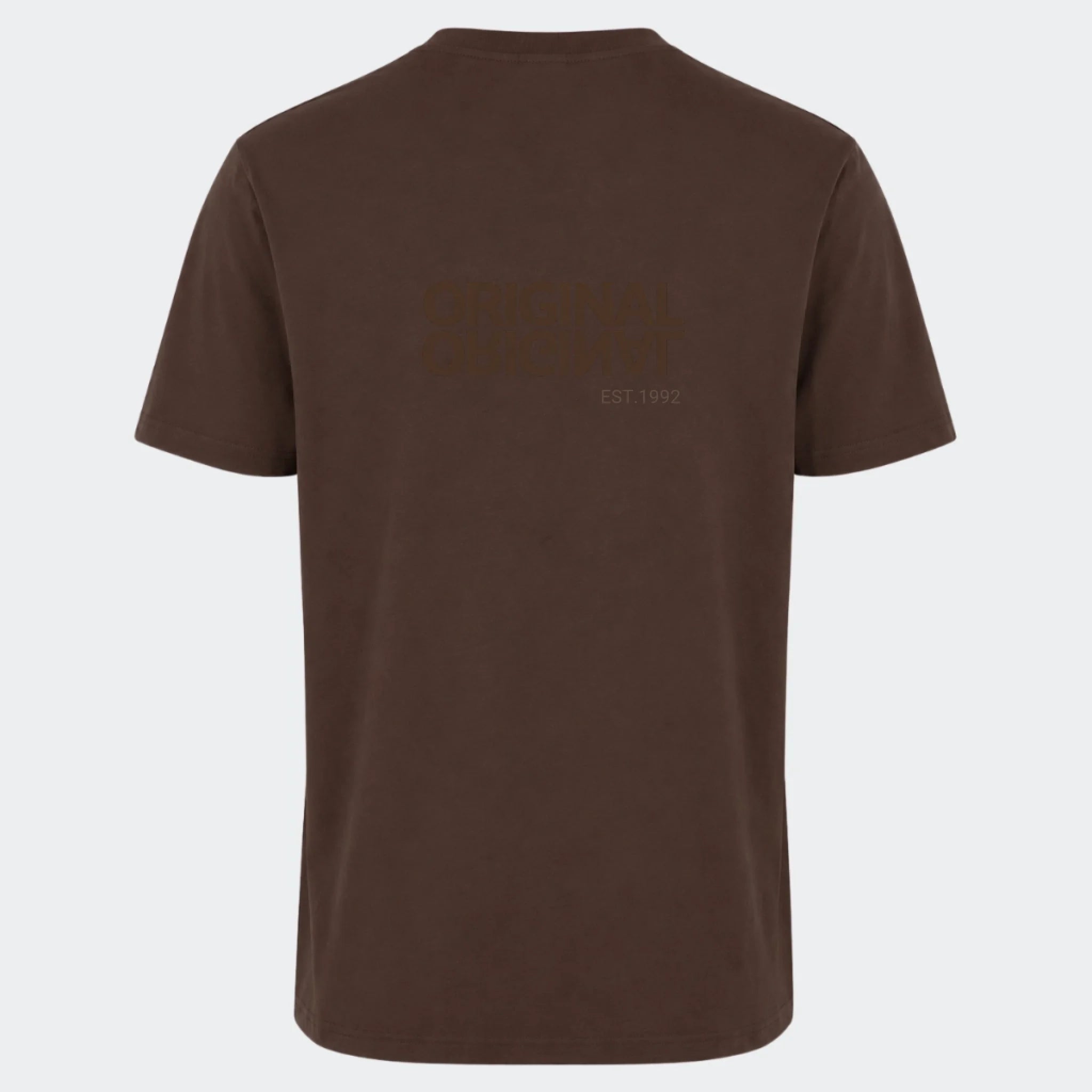 T-shirt til voksen – Original EST, chokoladebrun, set bagfra