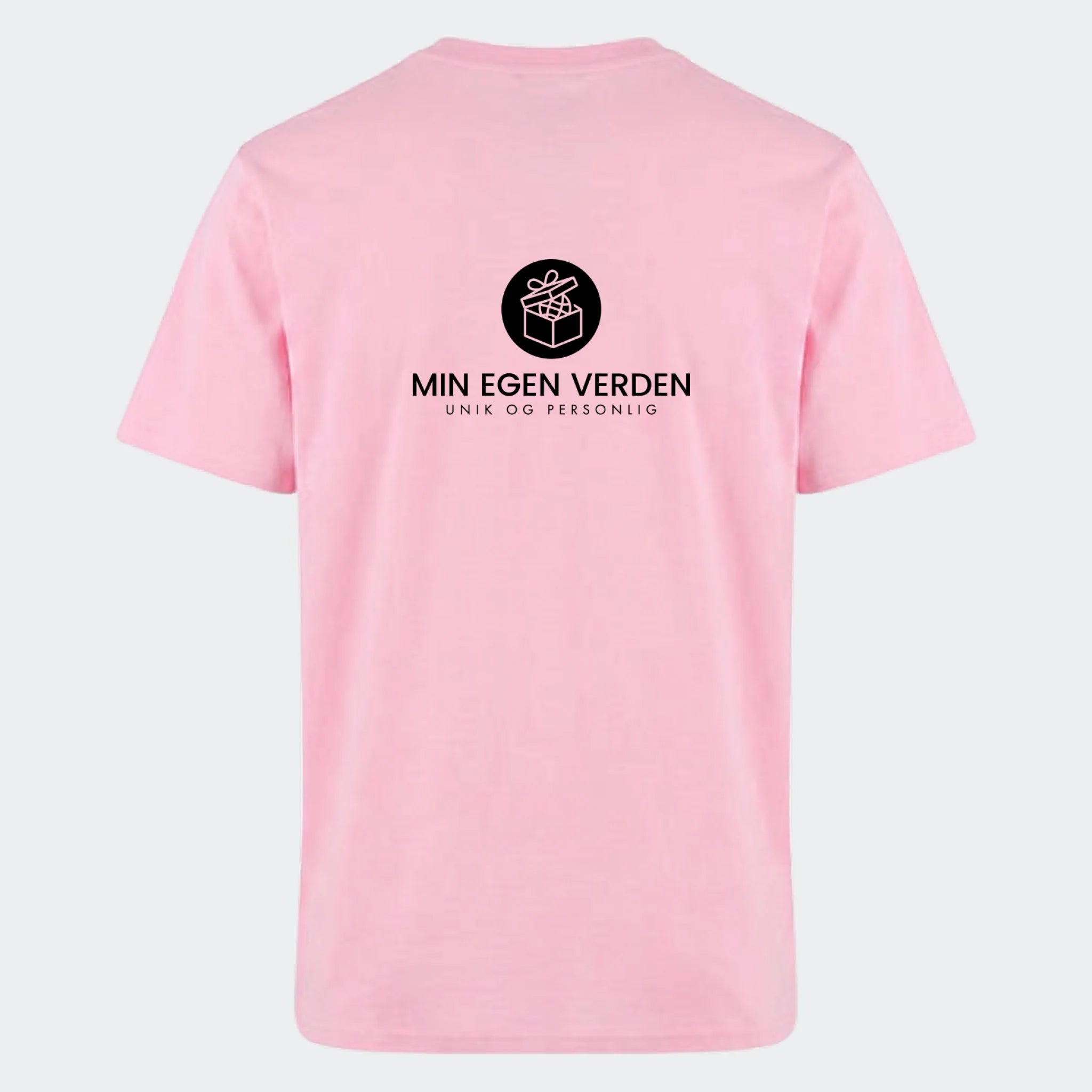 T-shirt med firma logo, lyserød, set bagfra