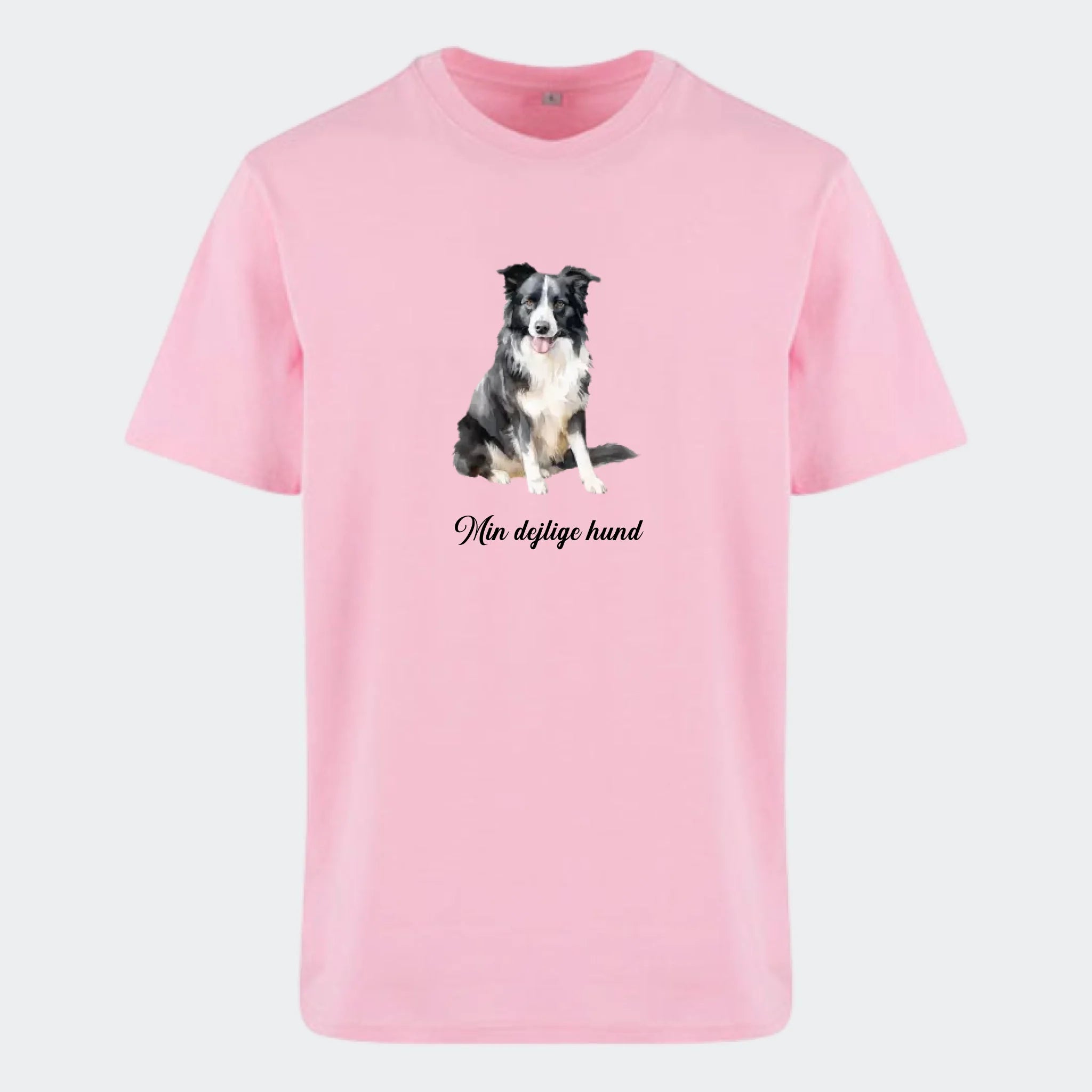 T-shirt til voksne – find din Hunderace, lyserød, set forfra