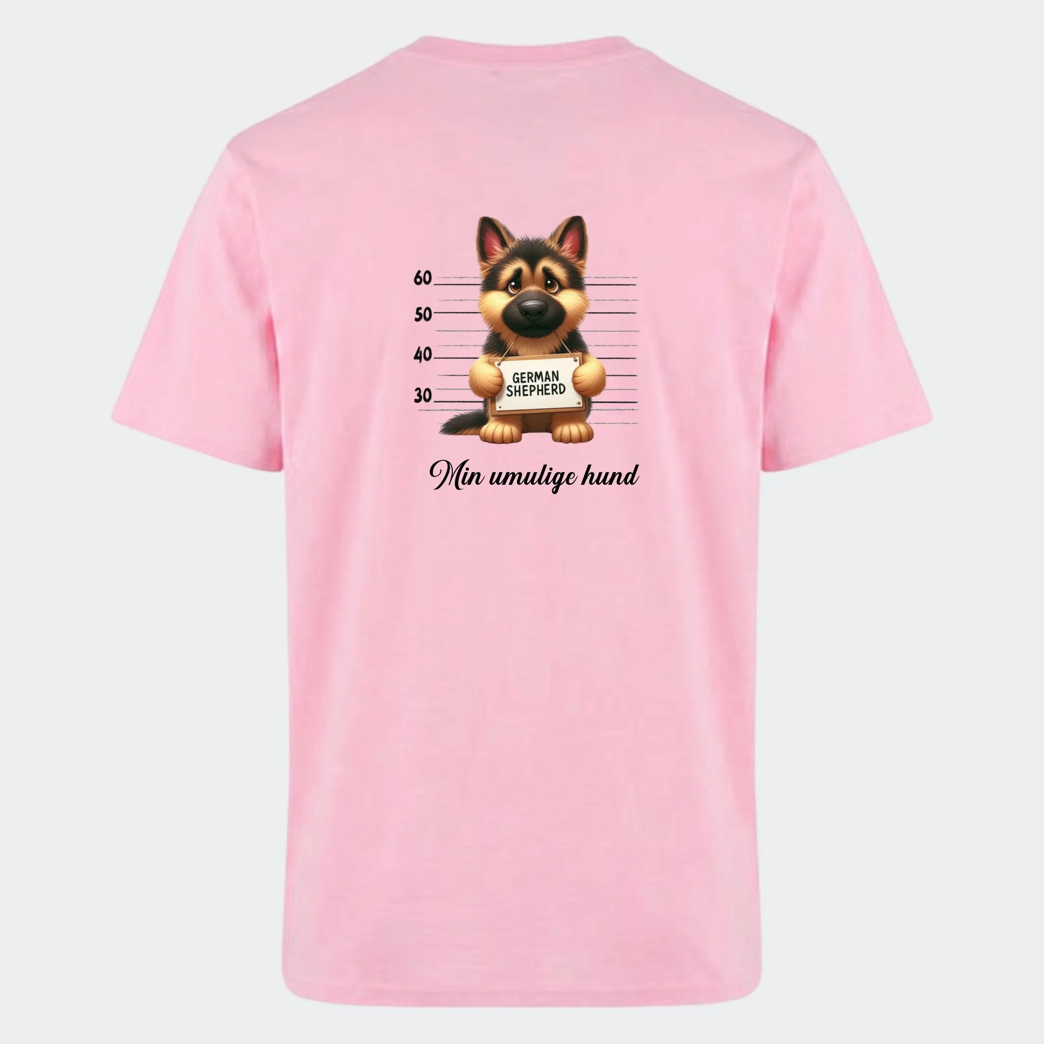 T-shirt-hundehvalpe, lyserød, set bagfra