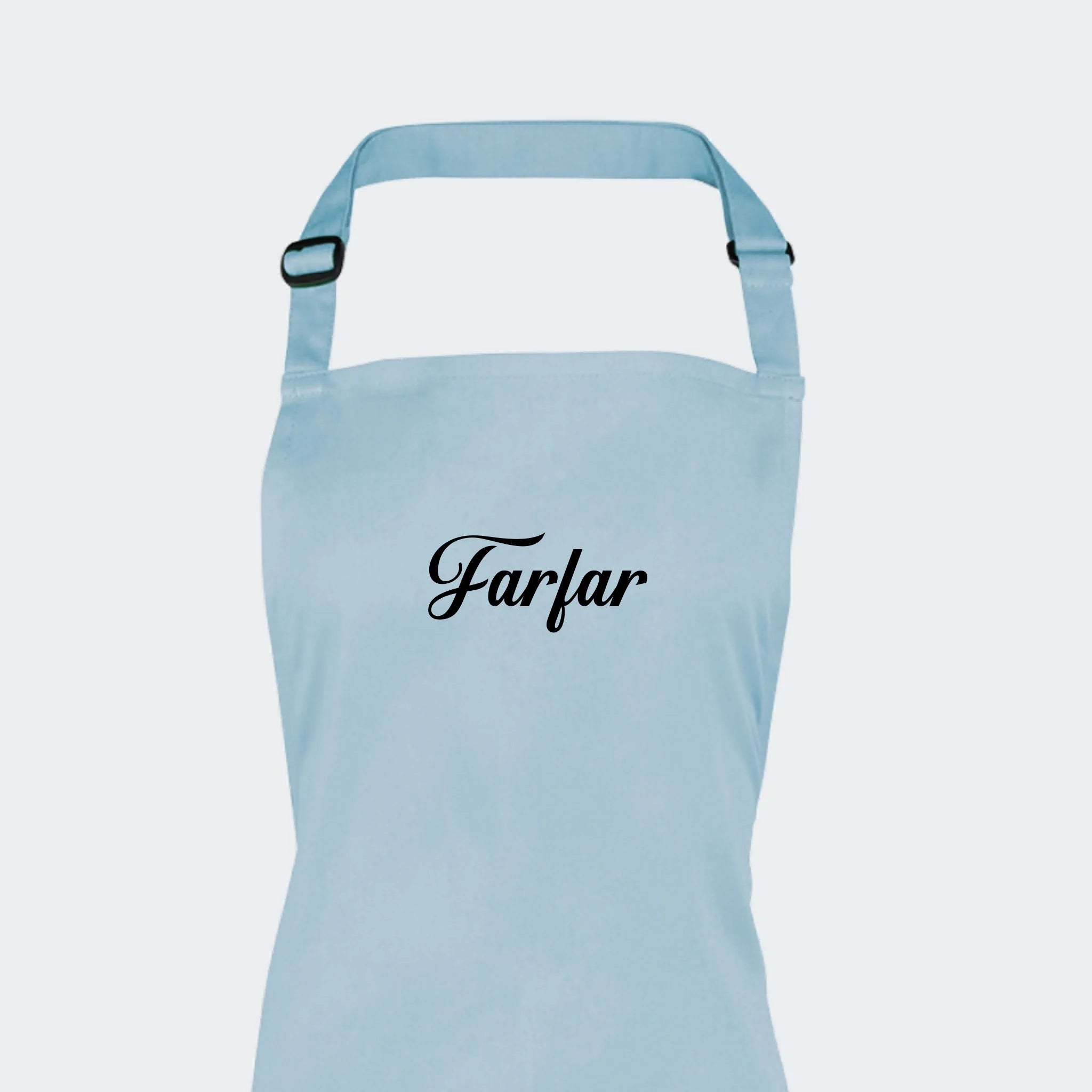 Forklæde med broderi til voksne – Light Blue, lyseblå