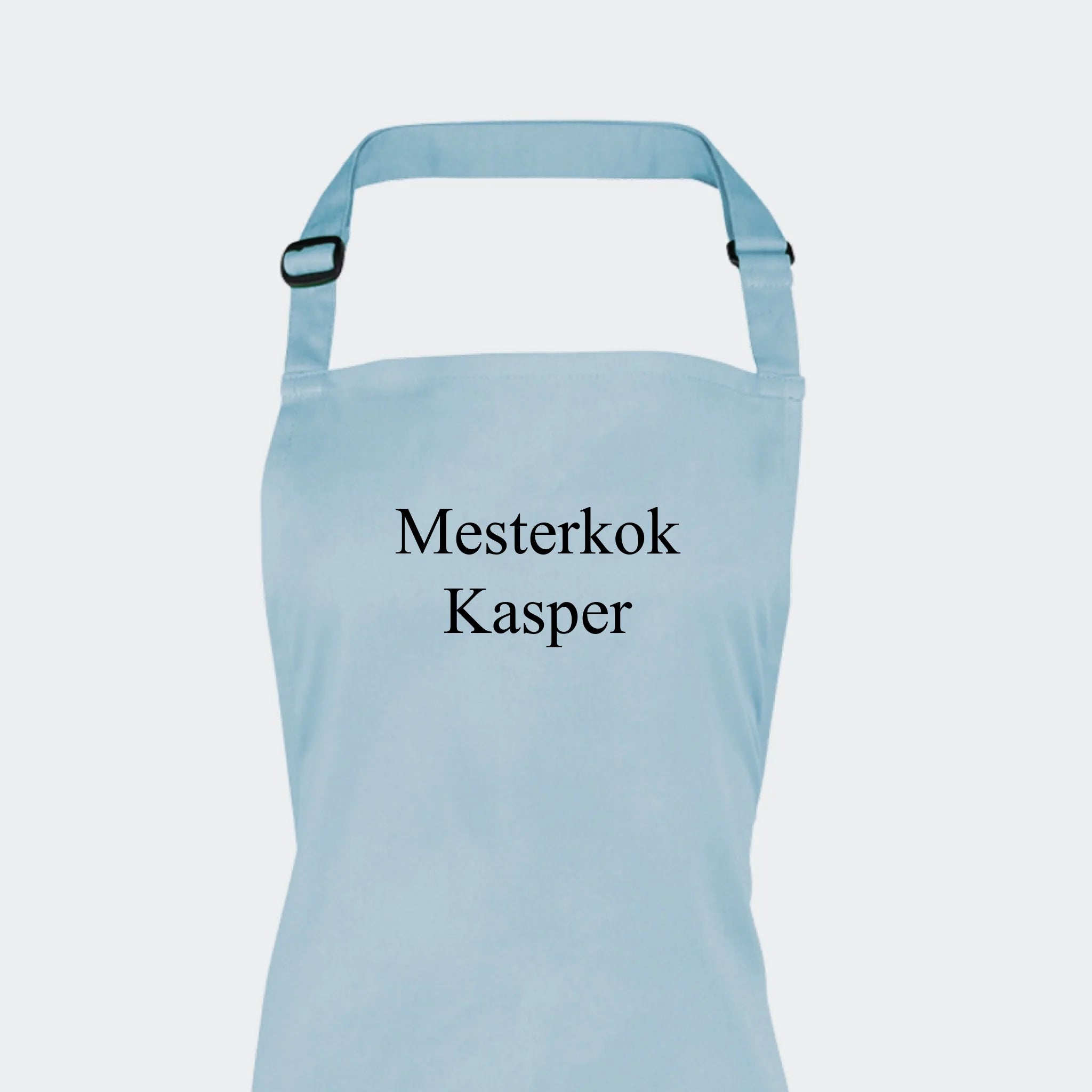 Forklæde med broderi til voksne – Light Blue, lyseblå