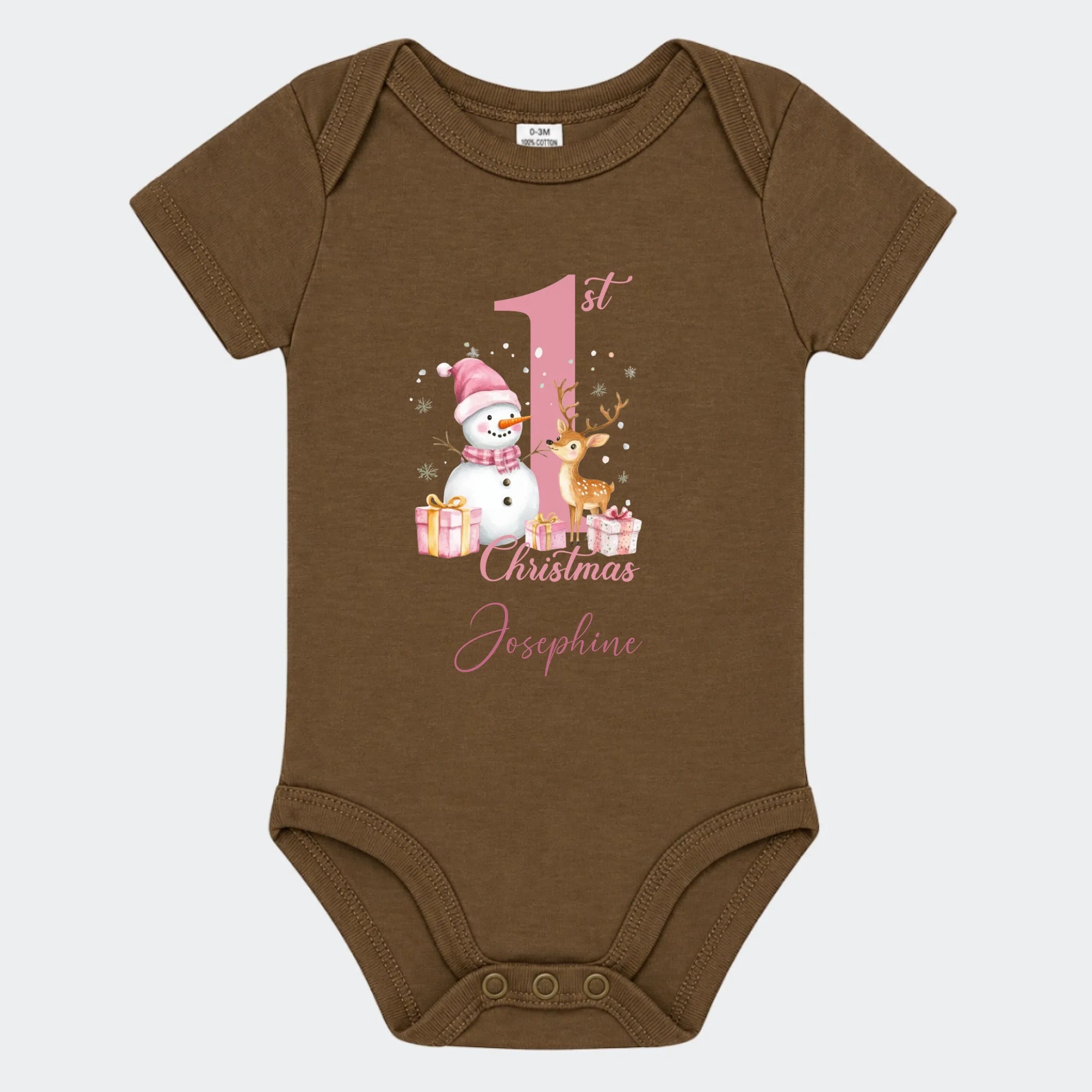 Julebody – My First Christmas – Lyserød, camouflagegrøn