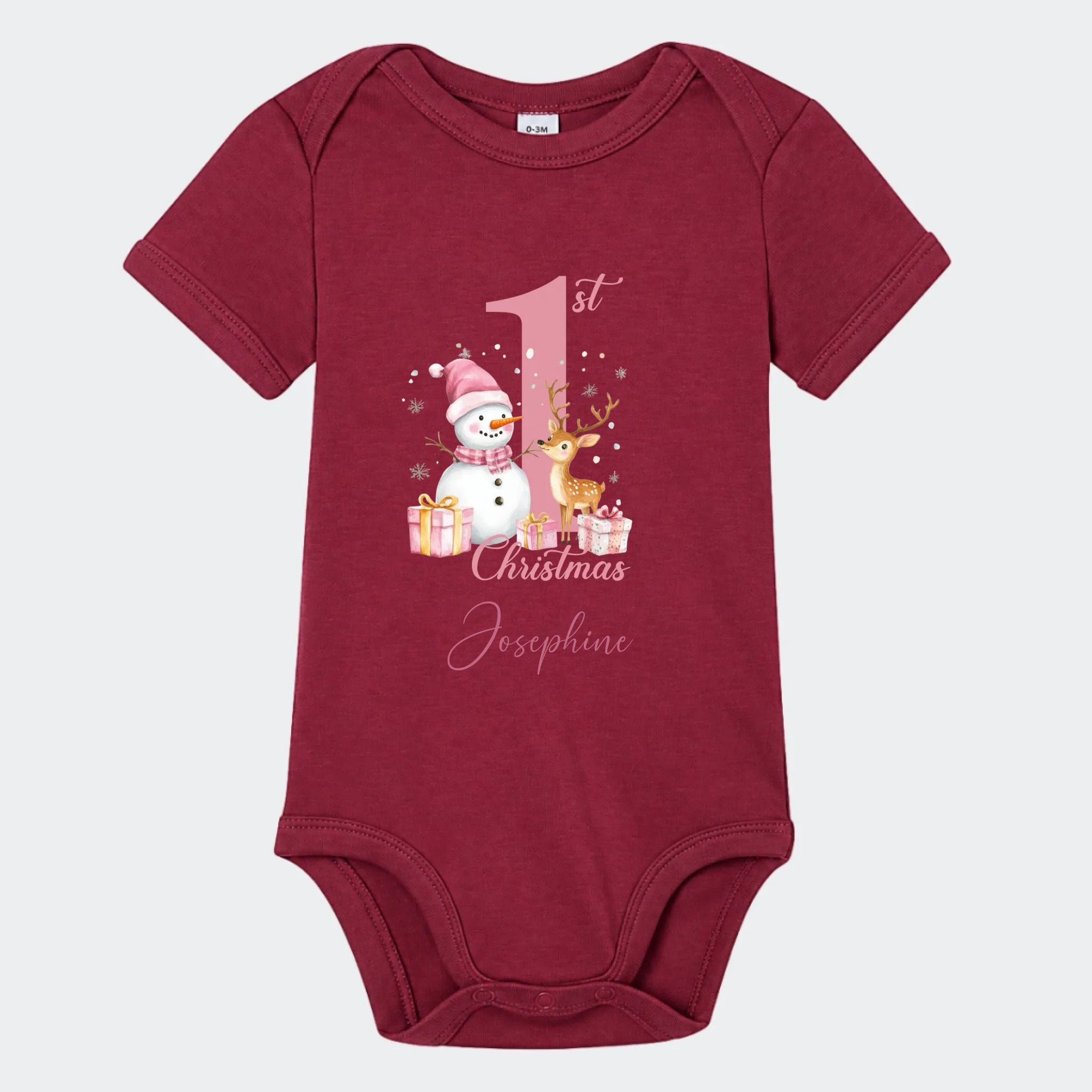Julebody – My First Christmas – Lyserød, bordeaux