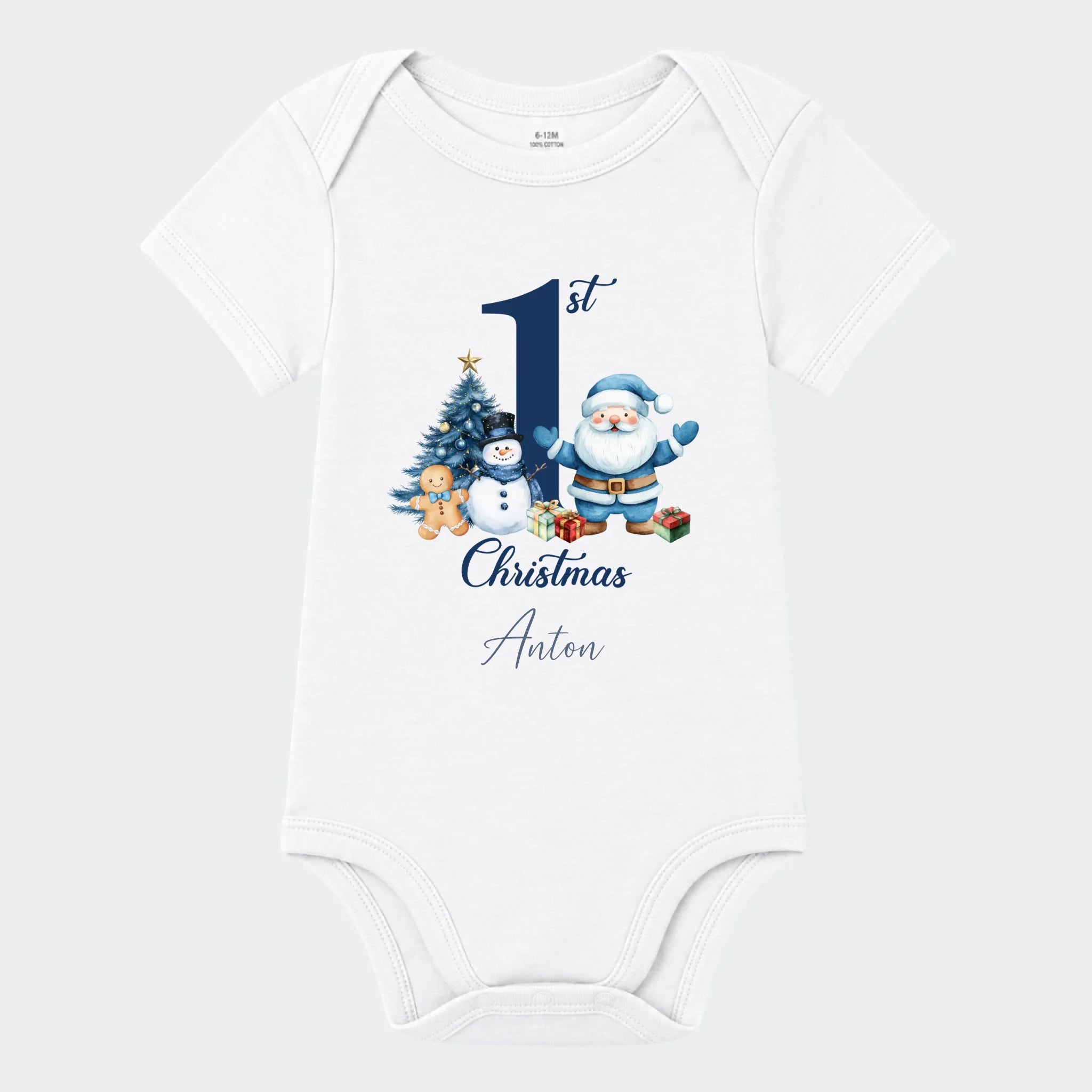 Julebody – My First Christmas – Blå, hvid