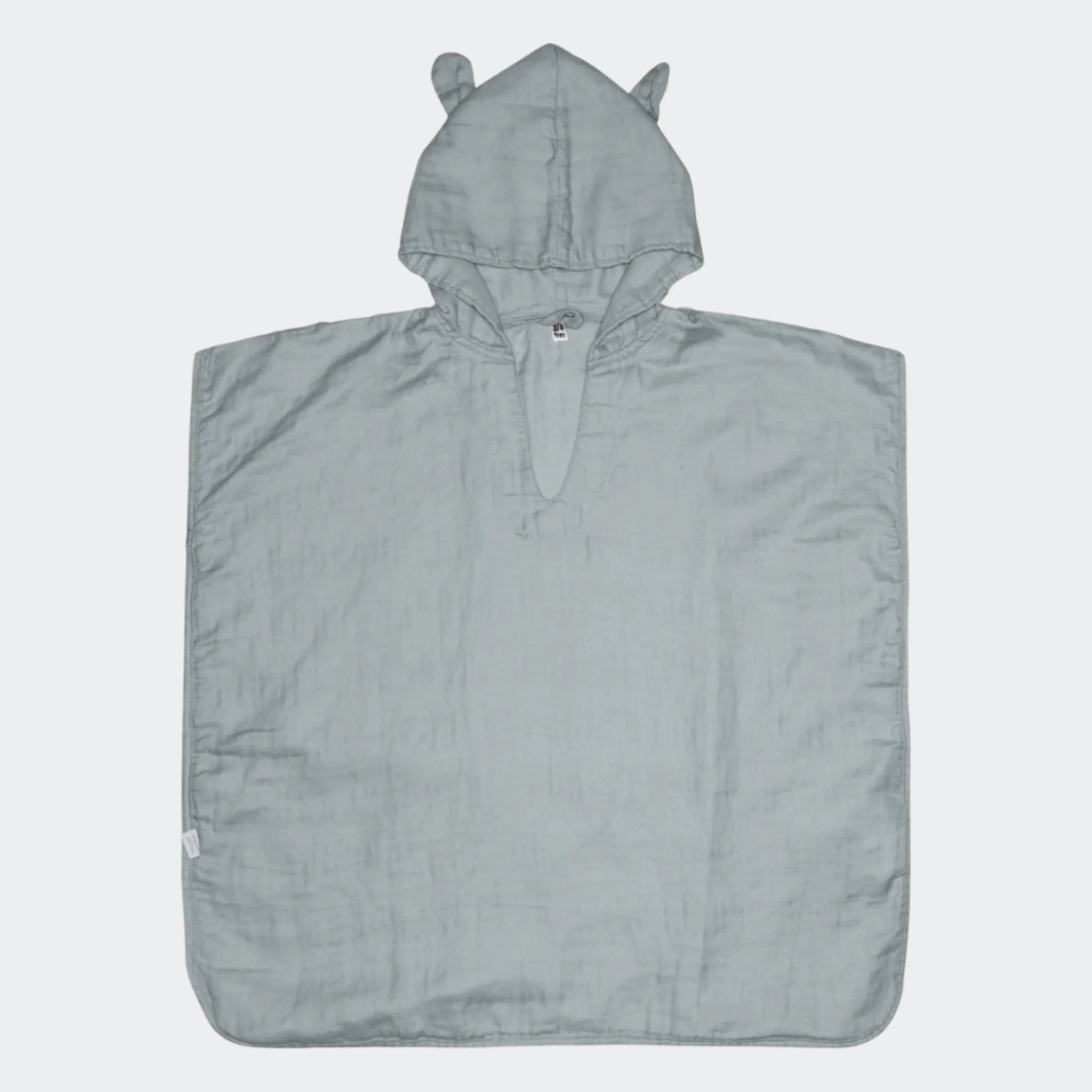 Flor musselin poncho 1/2 år, Dusty blue, støvet blå, 50 x 50 cm