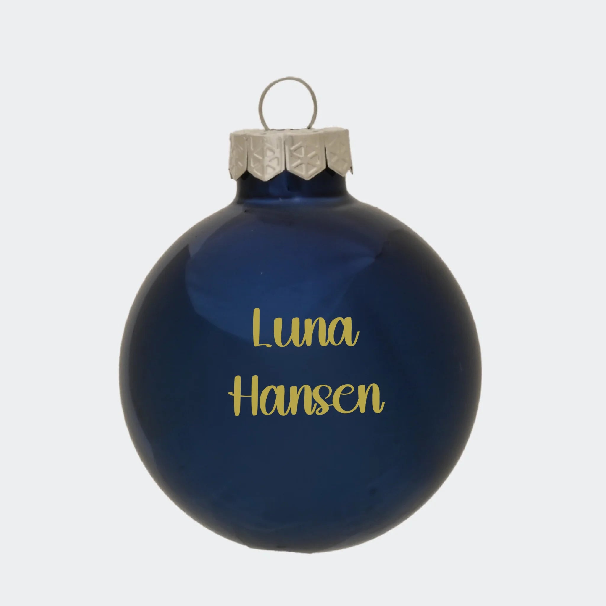 Blank kongeblå julekugle