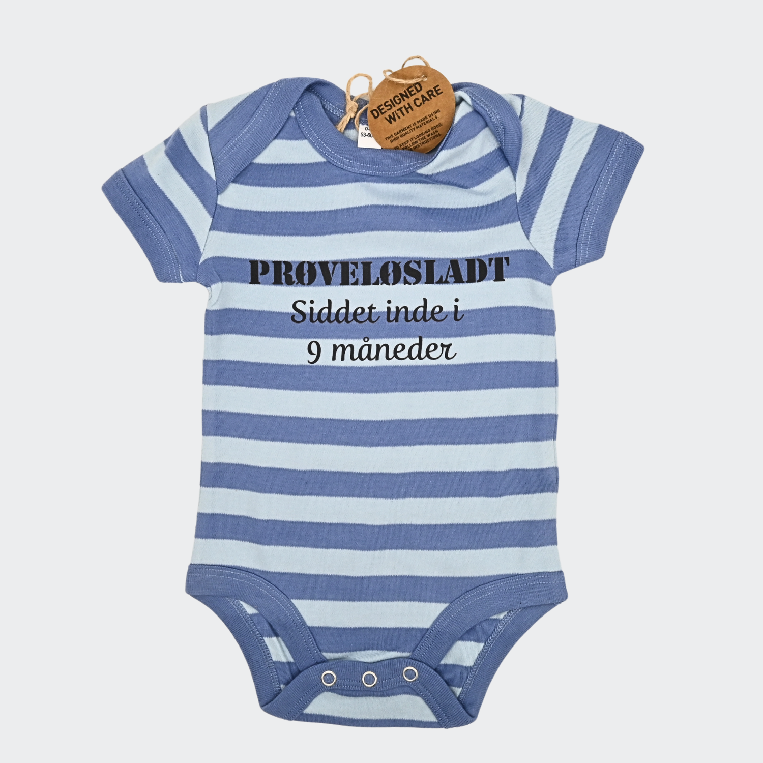 Bodystocking lyserblå og hvid – “Prøveløsladt, har siddet inde i 9 måneder” Alm produkt Min Egen Verden