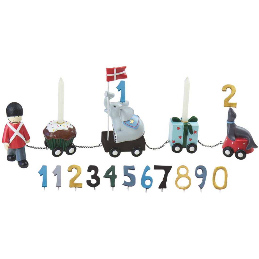 Fødselsdagstog, Garder m. 11 tal, flag og kæder