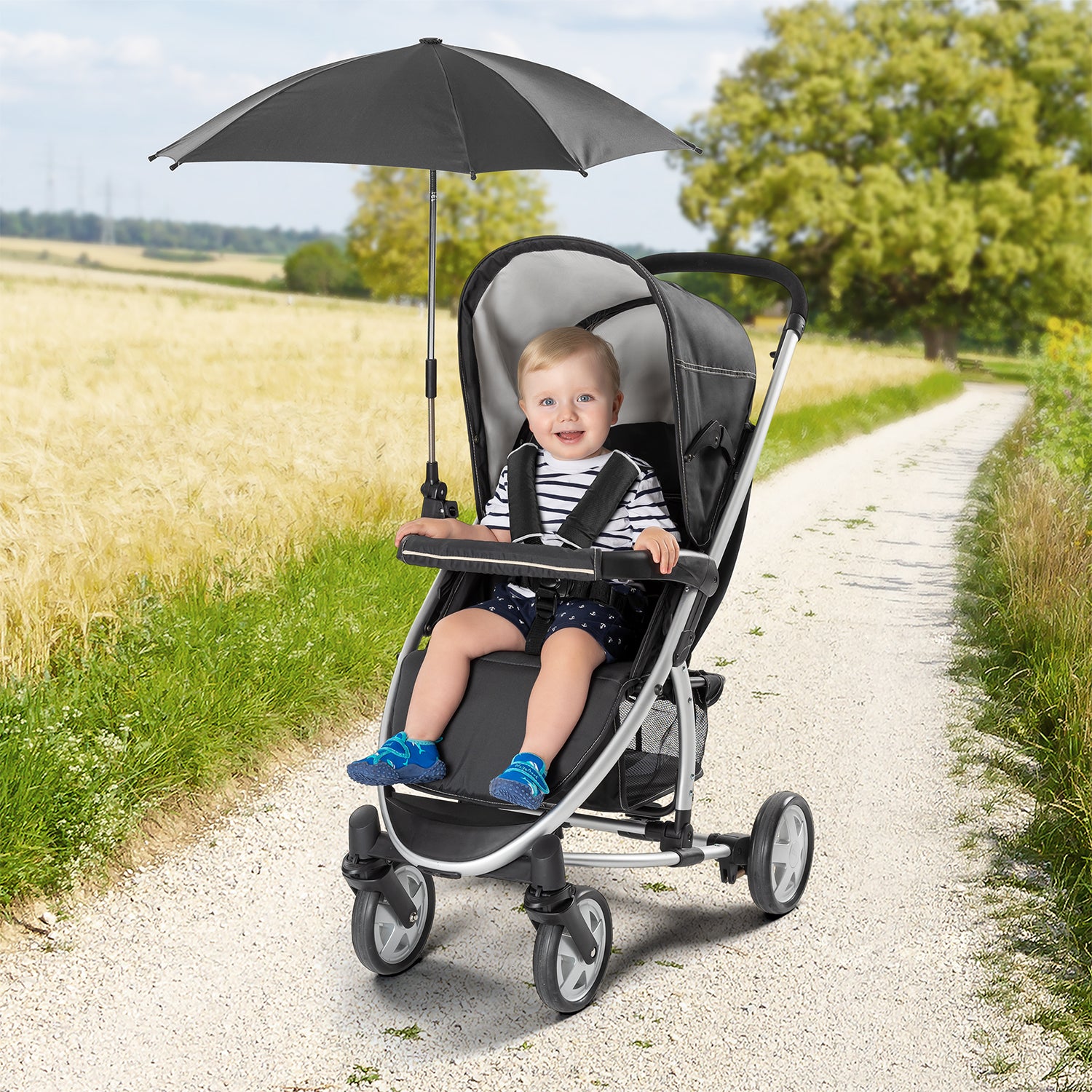 Parasol til klapvogn – Sort