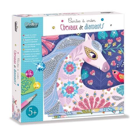 Krea kort – Vær kreativ med glitter – flere varianter, Diamant enhjørning