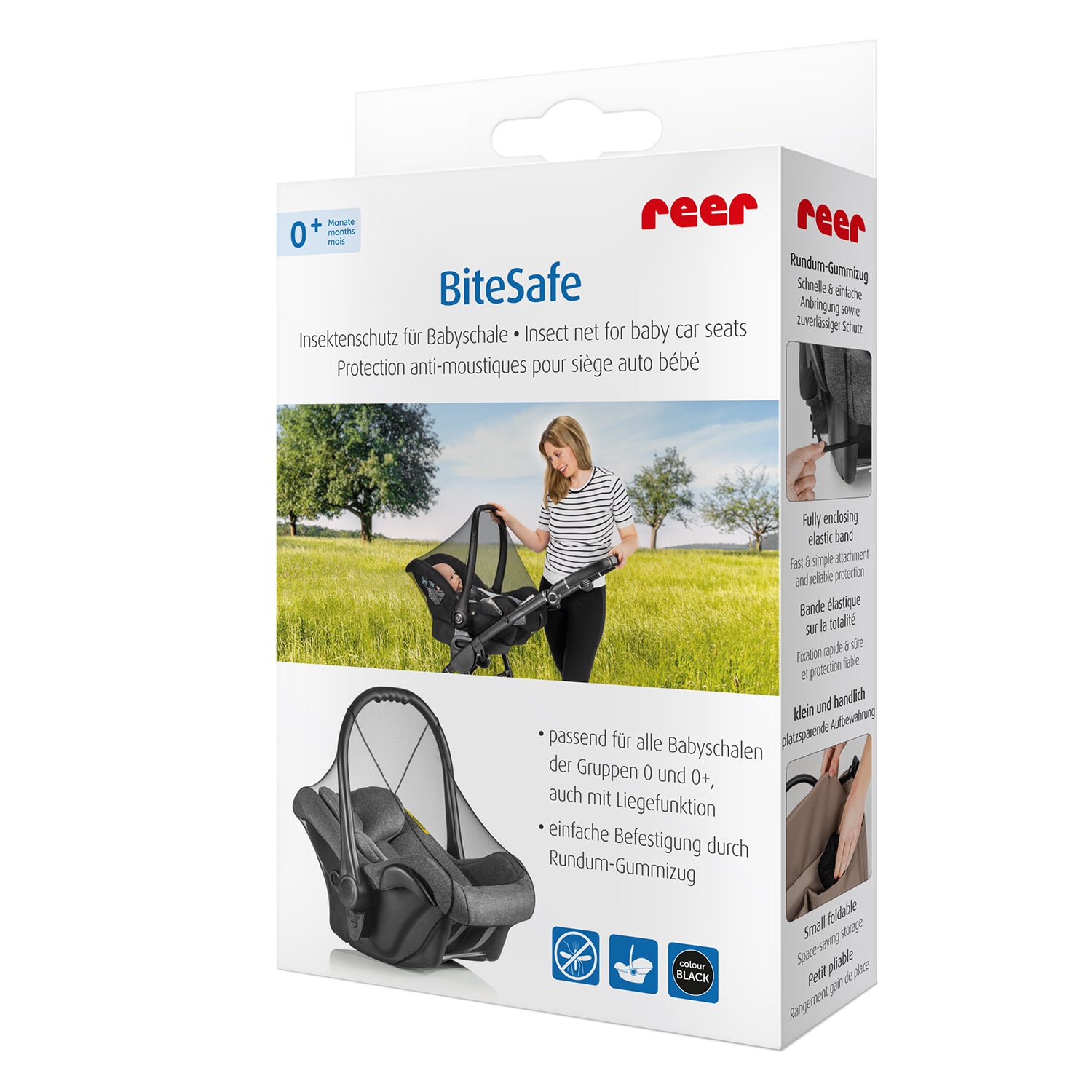 Insektnet til autostol. Sort