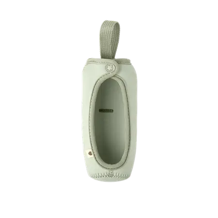 Sage neoprene baby bottle sleeve with scale window and strap for 225ml bottles