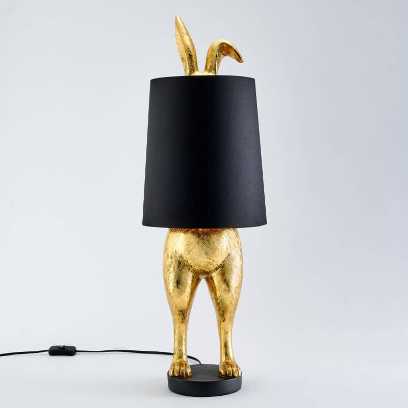Bordlampe Hiding Bunny®, Guld/Sort, 24 x 24 x 74 cm