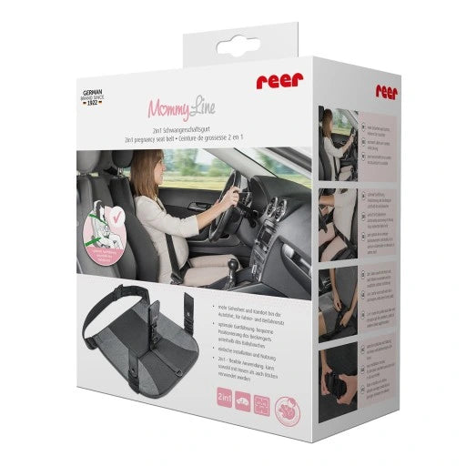 Reer Mommyline 2i1 graviditetsbælte til biler i grå farve