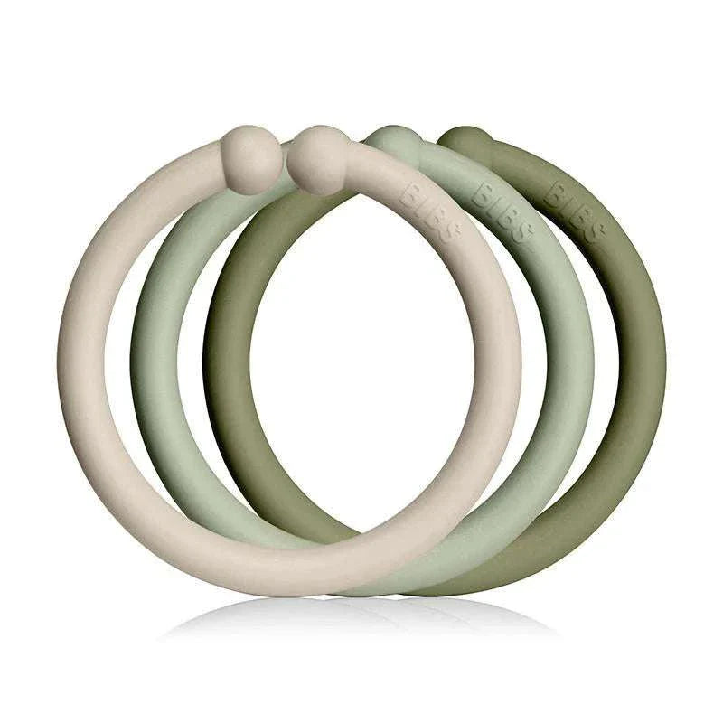 BIBS Baby loops 12 stk - Vanilla/Sage/Olive Alm produkt 123Unik