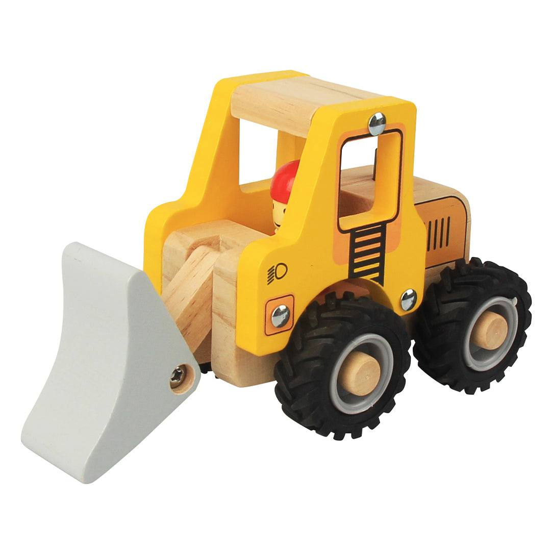Træfigur – Magni | Bulldozer i træ med gummihjul, FSC 100%