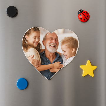 Magnet med eget billede - Hjerte Customizer TeeInBlue