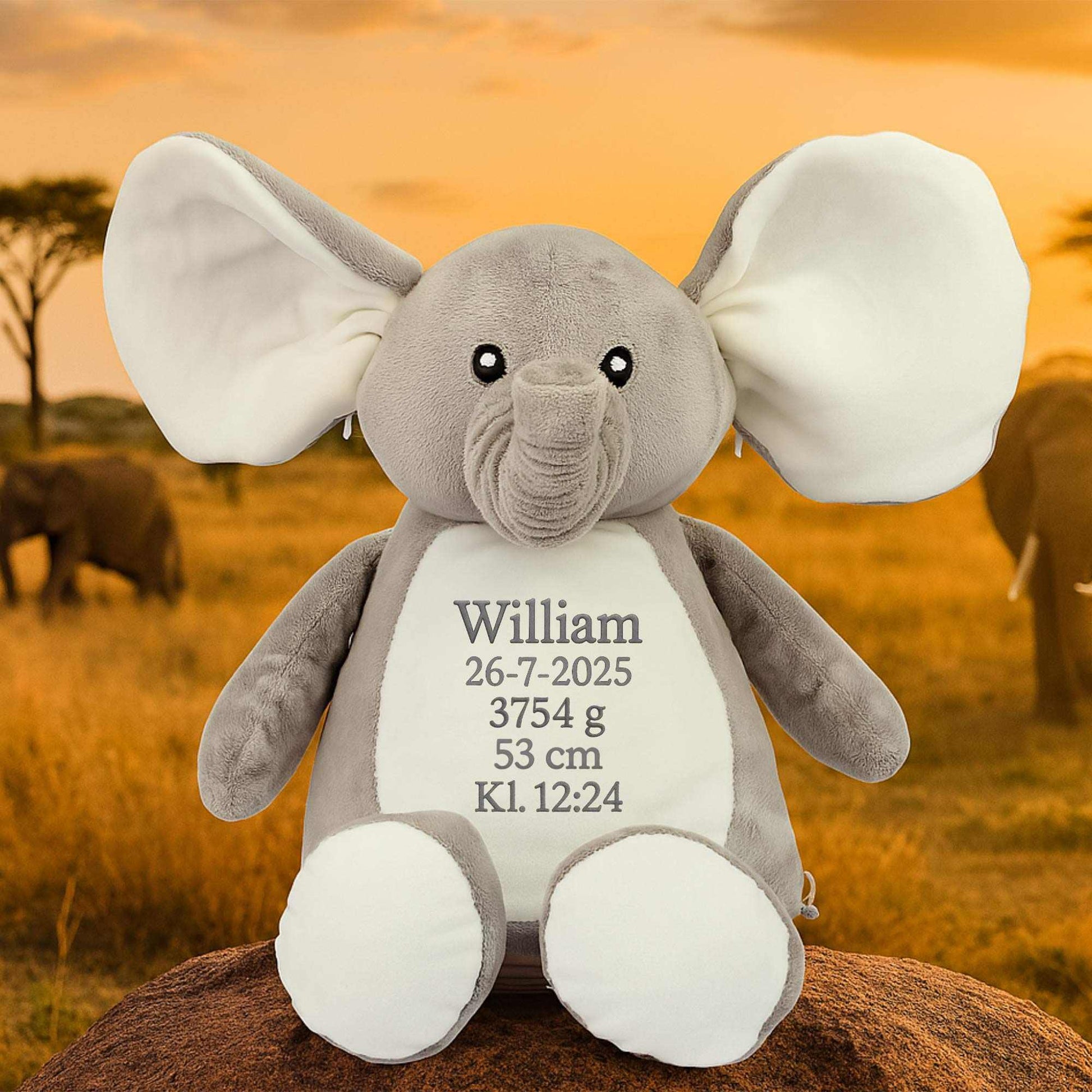 Personlig Elefantbamse med Broderi Customizer TeeInBlue