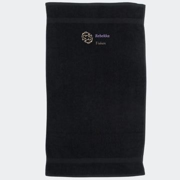 Håndklæde med stjernetegn og navn - Fisken Customizer TeeInBlue Håndklæde med flere linjer Sort 50x90