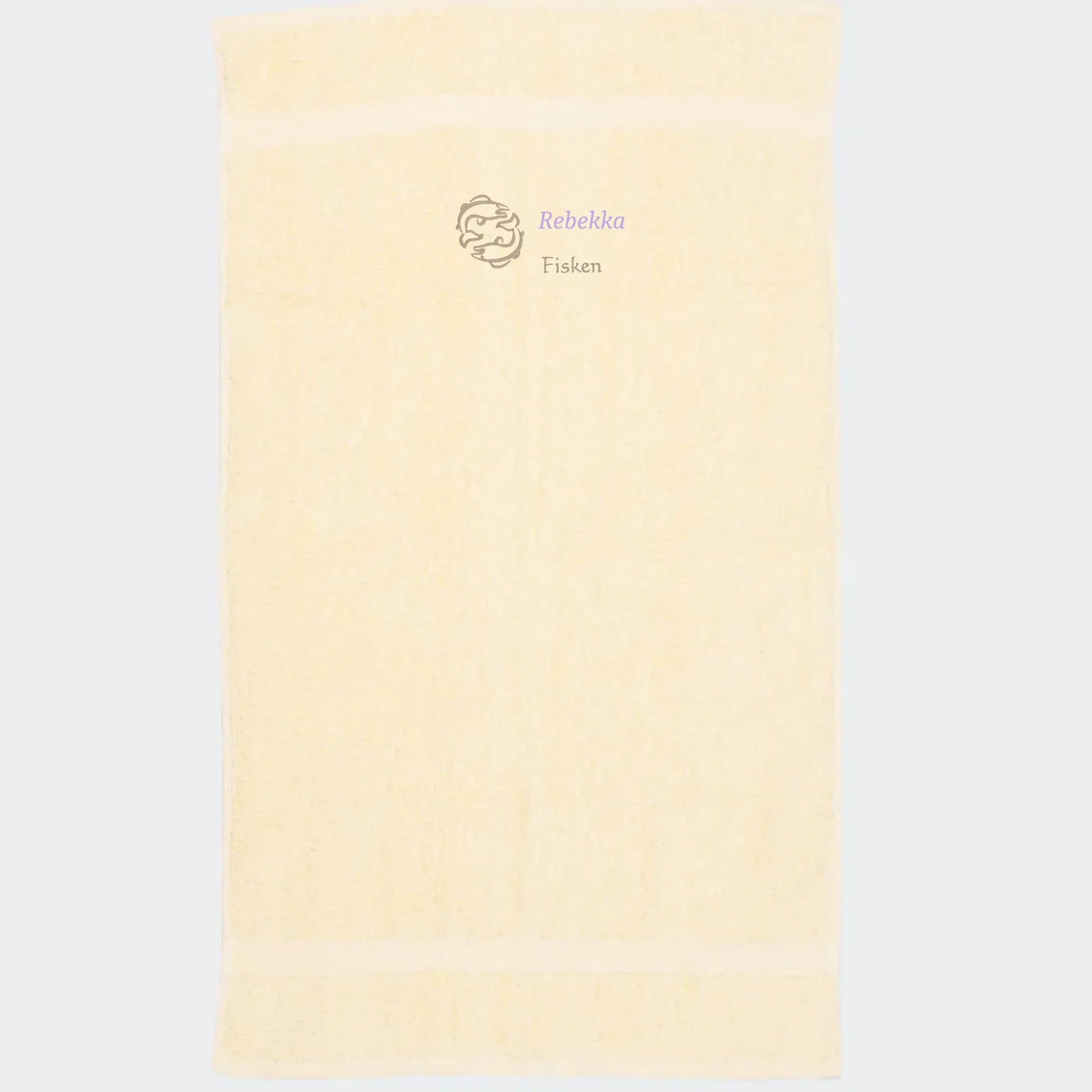 Håndklæde med stjernetegn og navn - Fisken Customizer TeeInBlue Håndklæde med flere linjer Natur 50x90