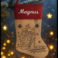 Julesok med navn - Snemand stregtegning Customizer 123Unik